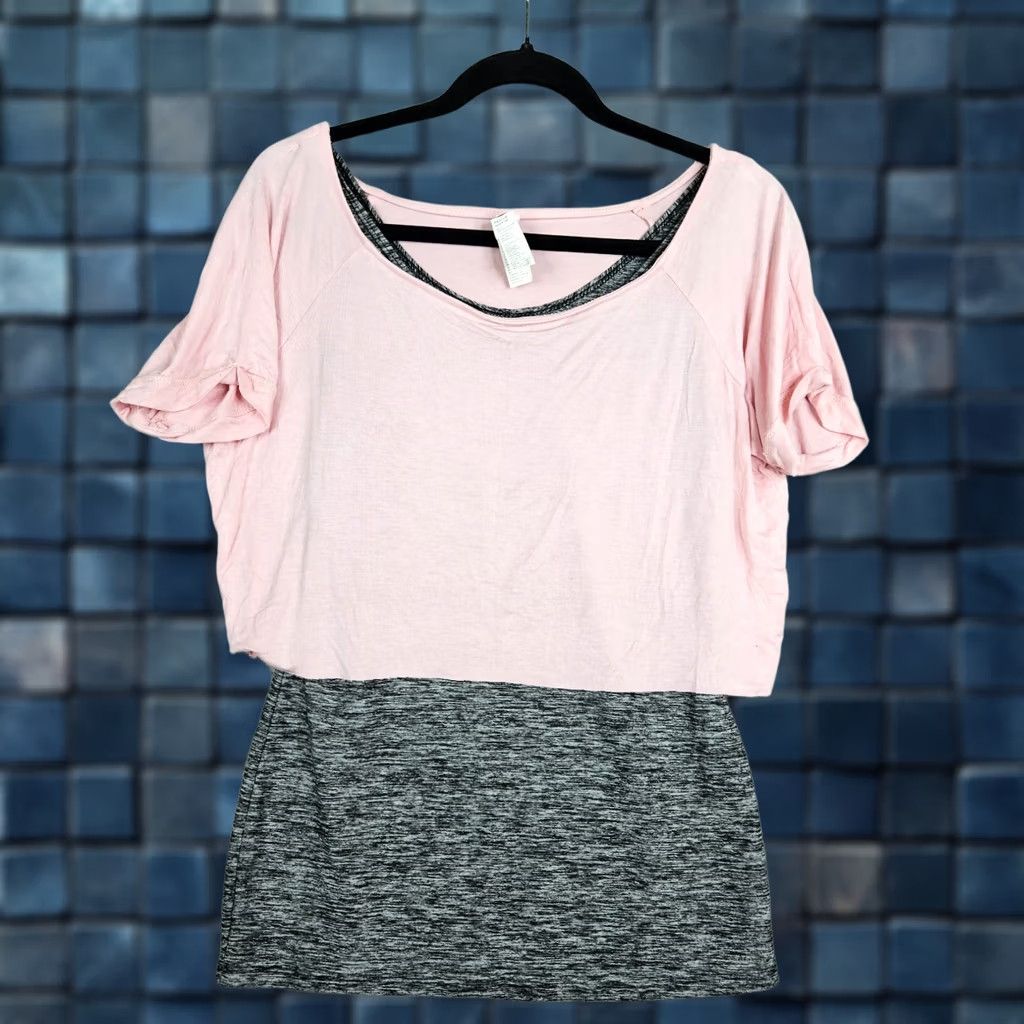 Vintage PURE GOOD Women’s Pink Gray Short Sleeve Top Size M Size M / US 6-8 / IT 42-44 - 1 Thumbnail