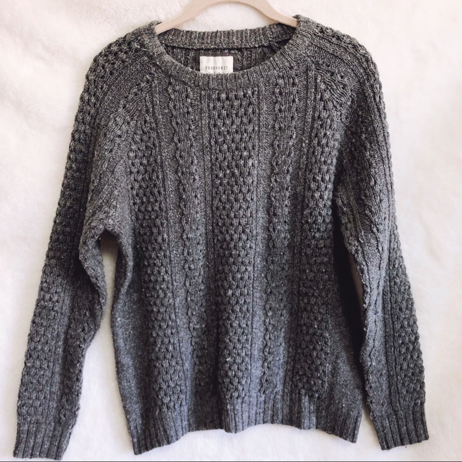 Forever 21 Forever 21 Gray Knit Long Sleeve Sweater Size S / US 4 / IT 40 - 8 Thumbnail