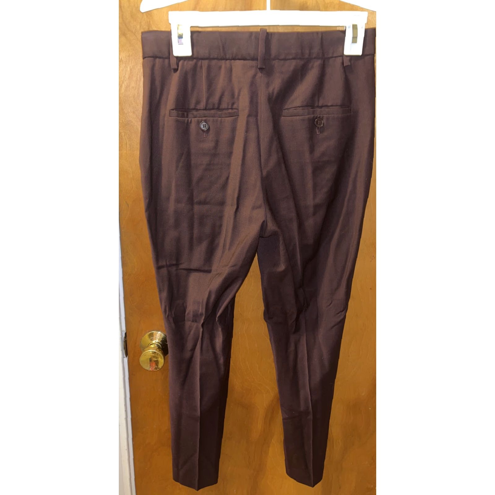 Theory Theory Dress Pants Womens Wool Blend Size 0 Dark Brown Regular Flat Front Women Dress Pants Brown - 0 Size 25" / US 0 / IT 36 - 4 Thumbnail