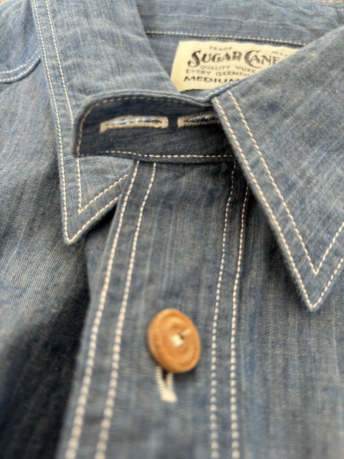 Sugar Cane × Toyo Enterprises Sugar Cane Indigo Stripe Kasuri short sleeve work shirt Size US M / EU 48-50 / 2 - 4 Thumbnail