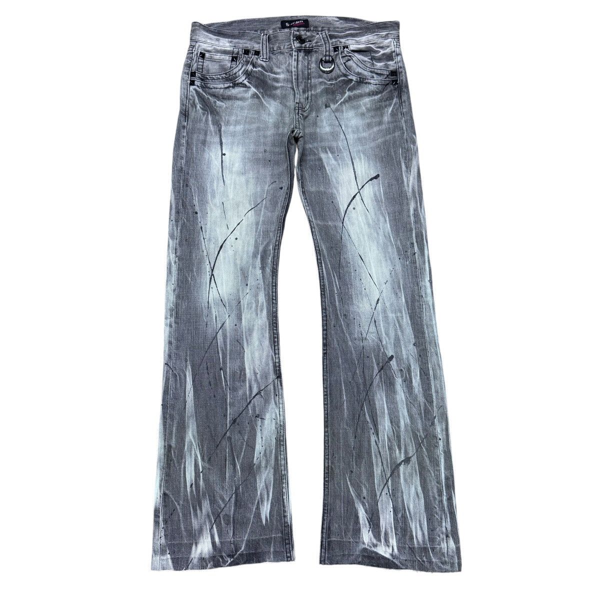 Japanese Brand Sorridere Embroidery Denim Flare Jeans Painter Size US 33 - 2 Thumbnail