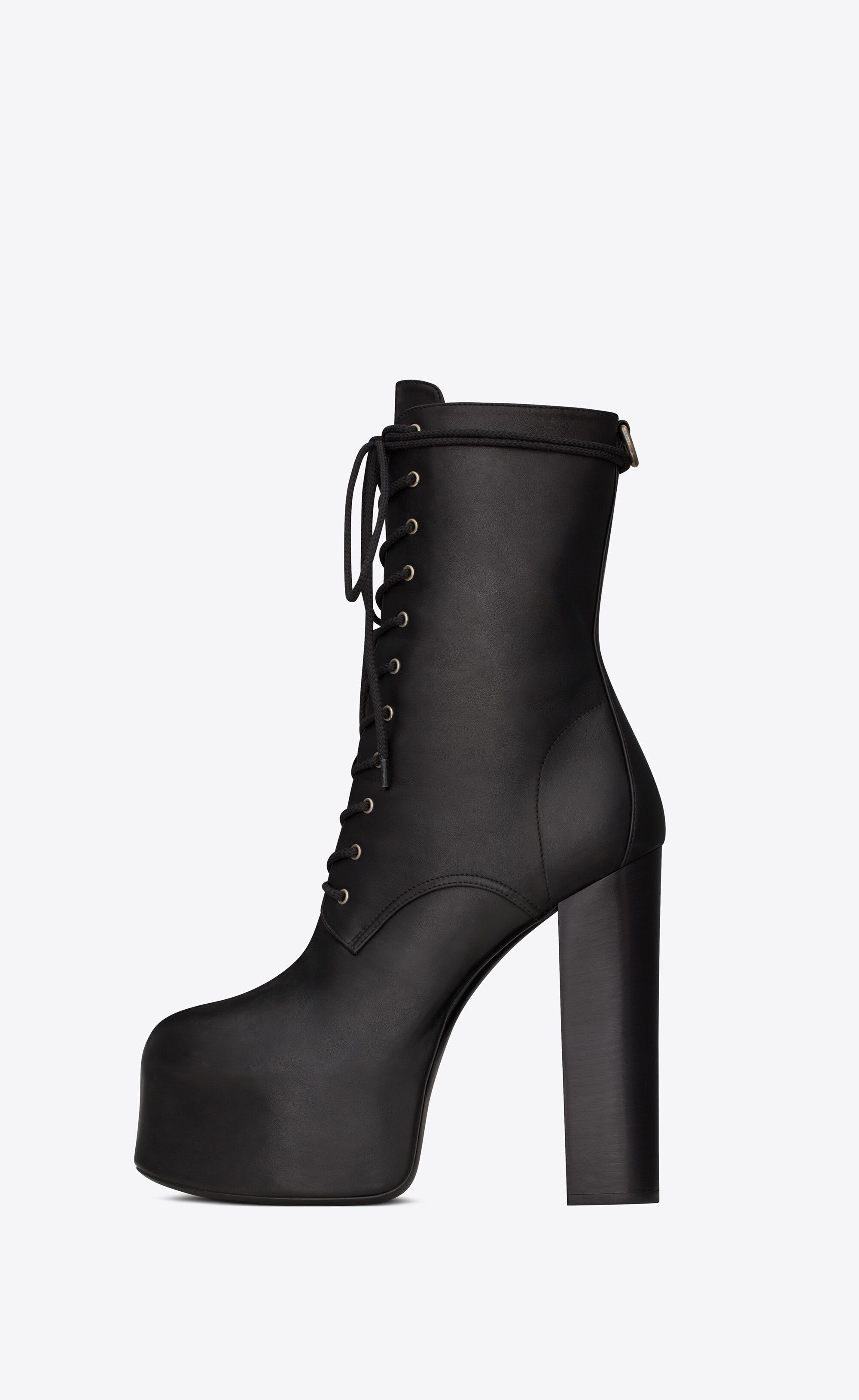Saint Laurent Paris o1bcso1str0125 Cherry Lace Up Platform Booties in Black Size US 8.5 / IT 38.5 - 2 Thumbnail