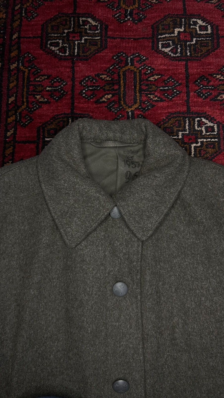 Vintage Swedish 1957 Military Wool Coat Size US L / EU 52-54 / 3 - 3 Thumbnail