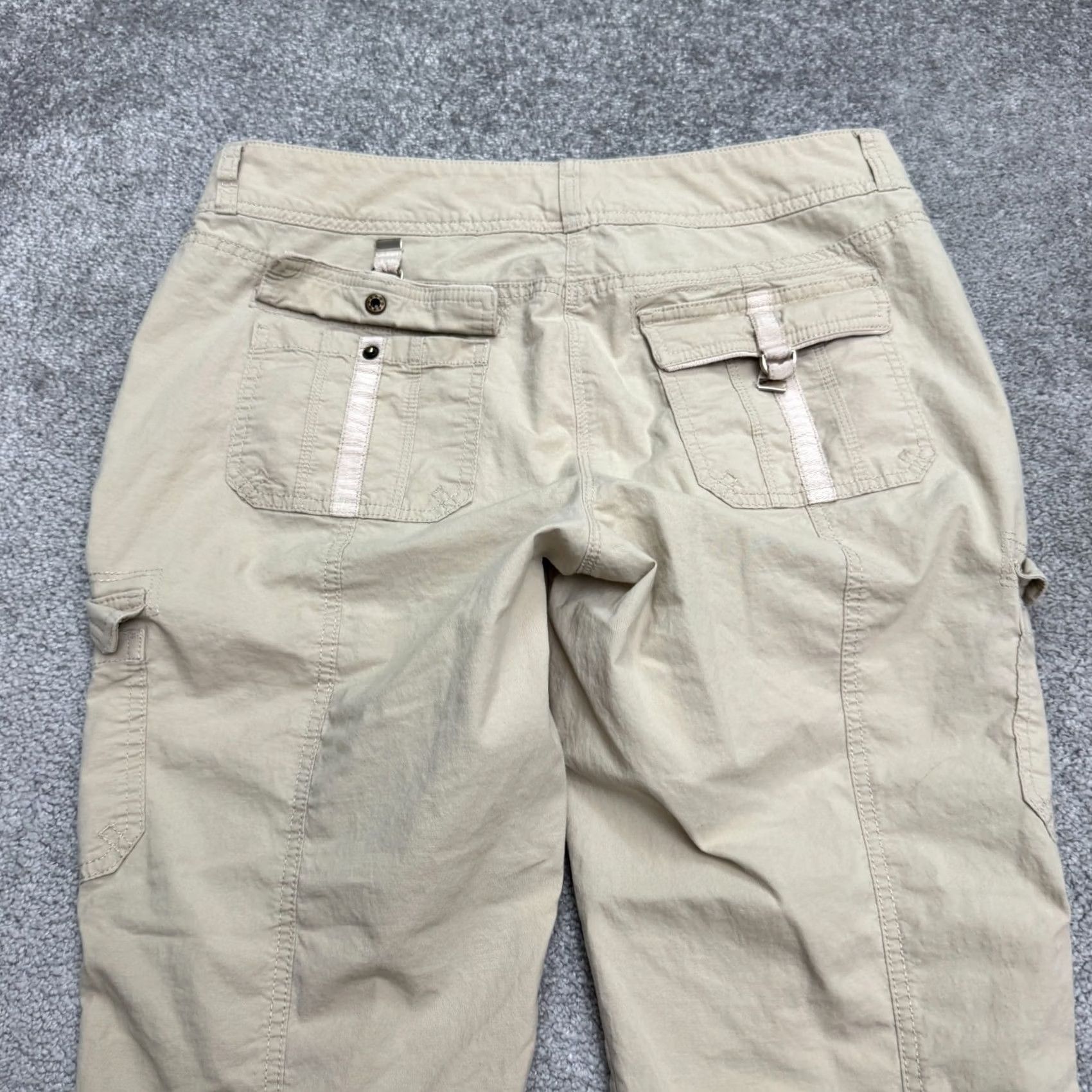 White House Black Market White House Black Market Cargo Cropped Pants Womens 10 Khaki Brown Capri Casual Linen Wide Leg? Size 32" / US 10 / IT 46 - 4 Thumbnail