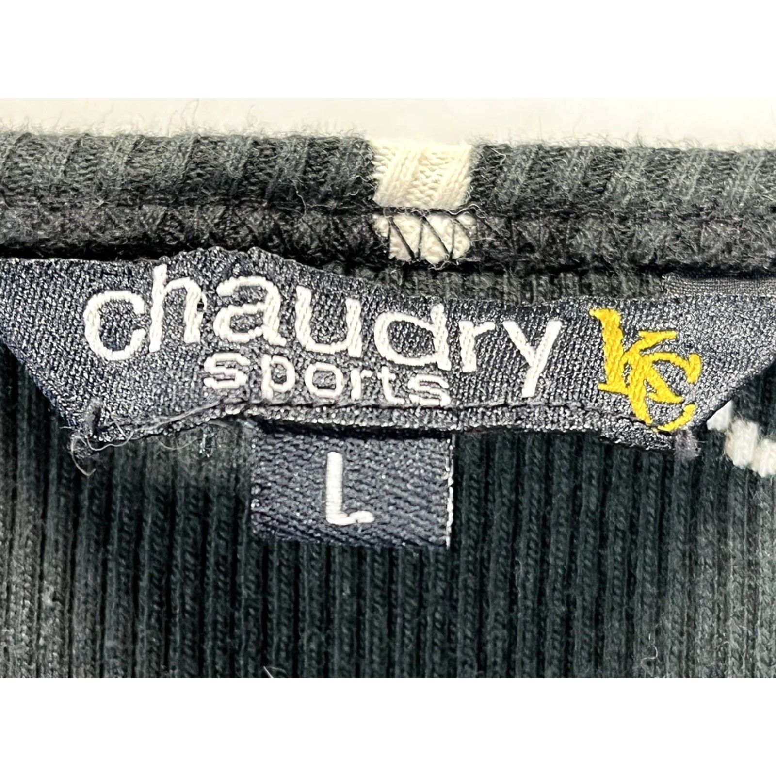 Vintage VINTAGE Chaudry Graphic Ribbed Crop Shirt Adult Large Black White Artsy 90s Cotton Blend Size L / US 10 / IT 46 - 4 Thumbnail