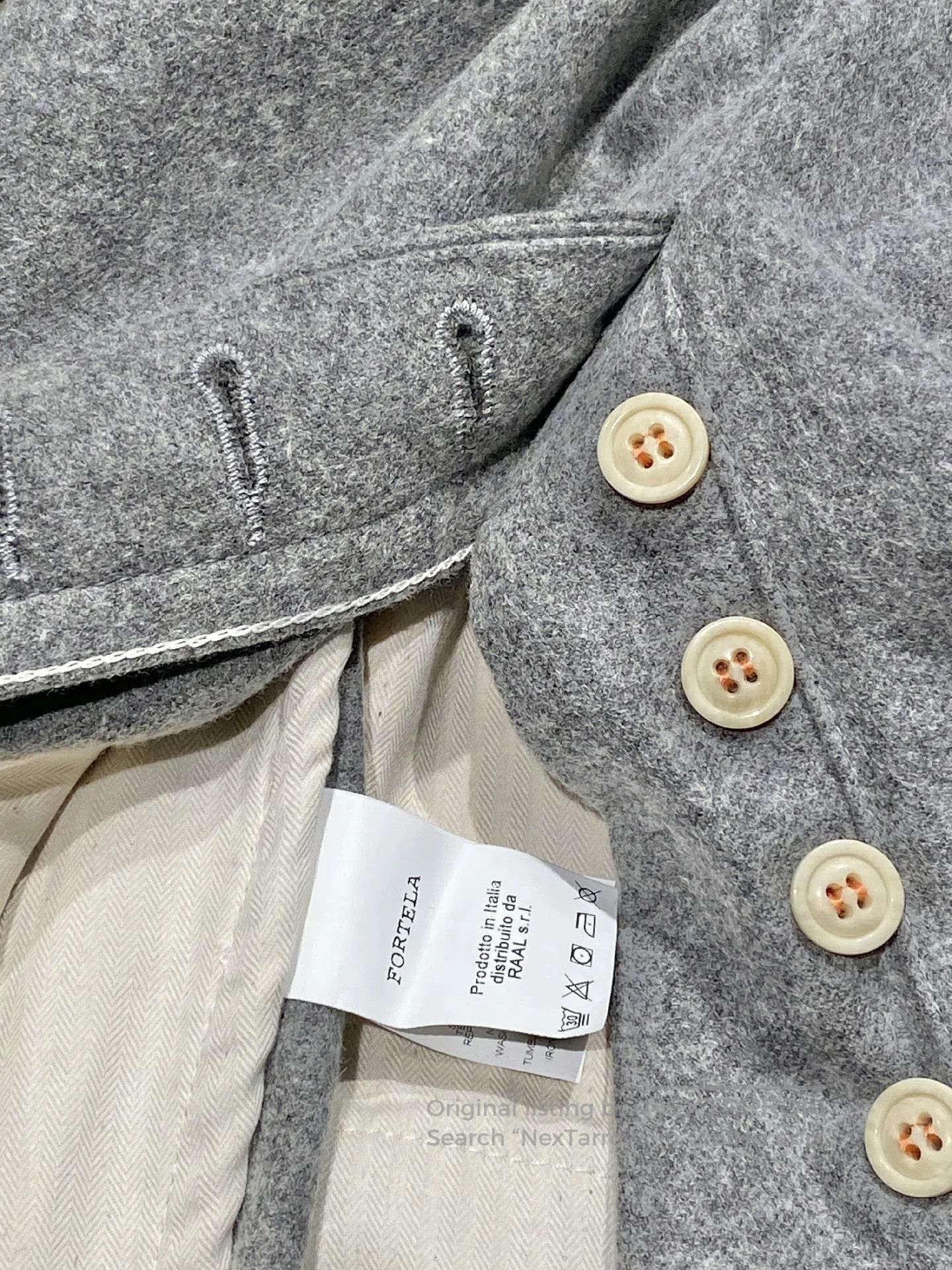 Fortela FORTELA Italy Light Gray Wool Pants. Size US 30 / EU 46 - 3 Thumbnail