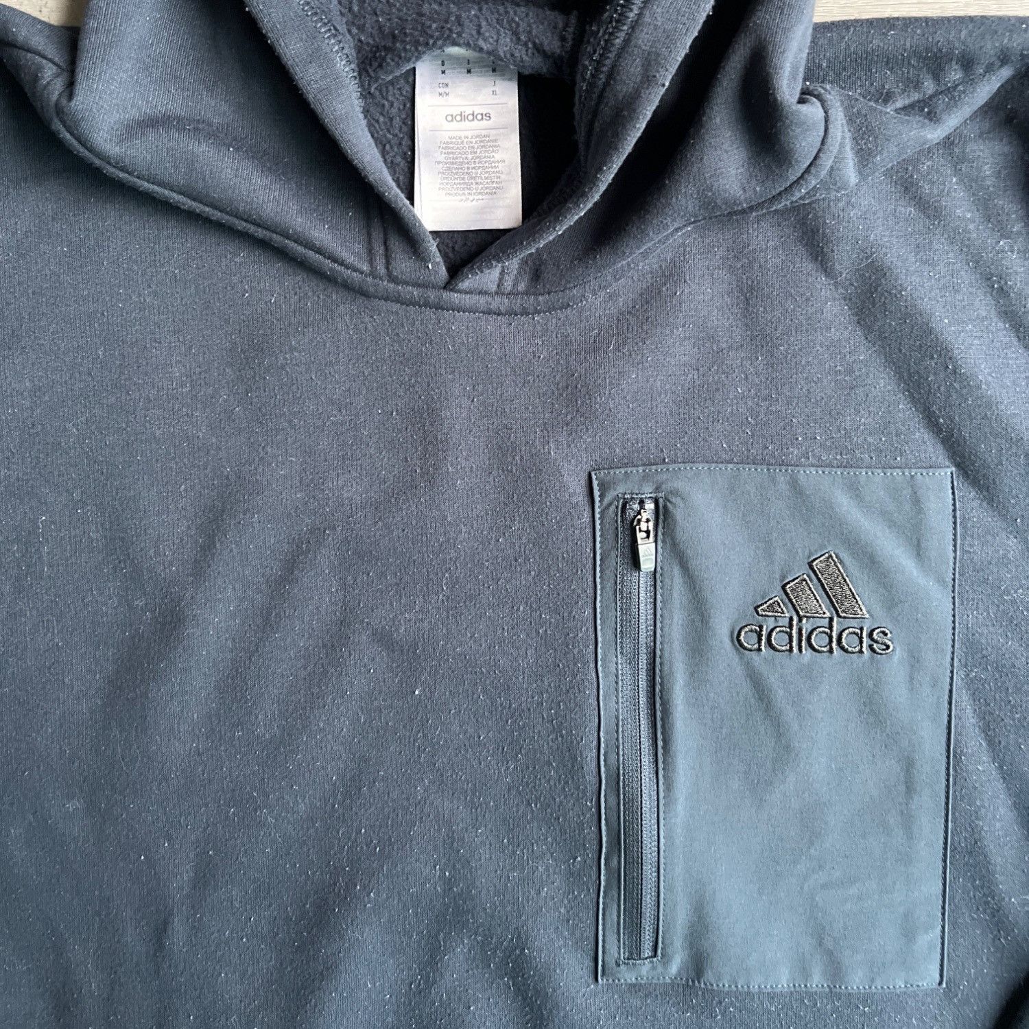 Adidas Adidas Performance Blue Pullover Hoodie W/ Zip Pocket Fleece Size US M / EU 48-50 / 2 - 3 Thumbnail