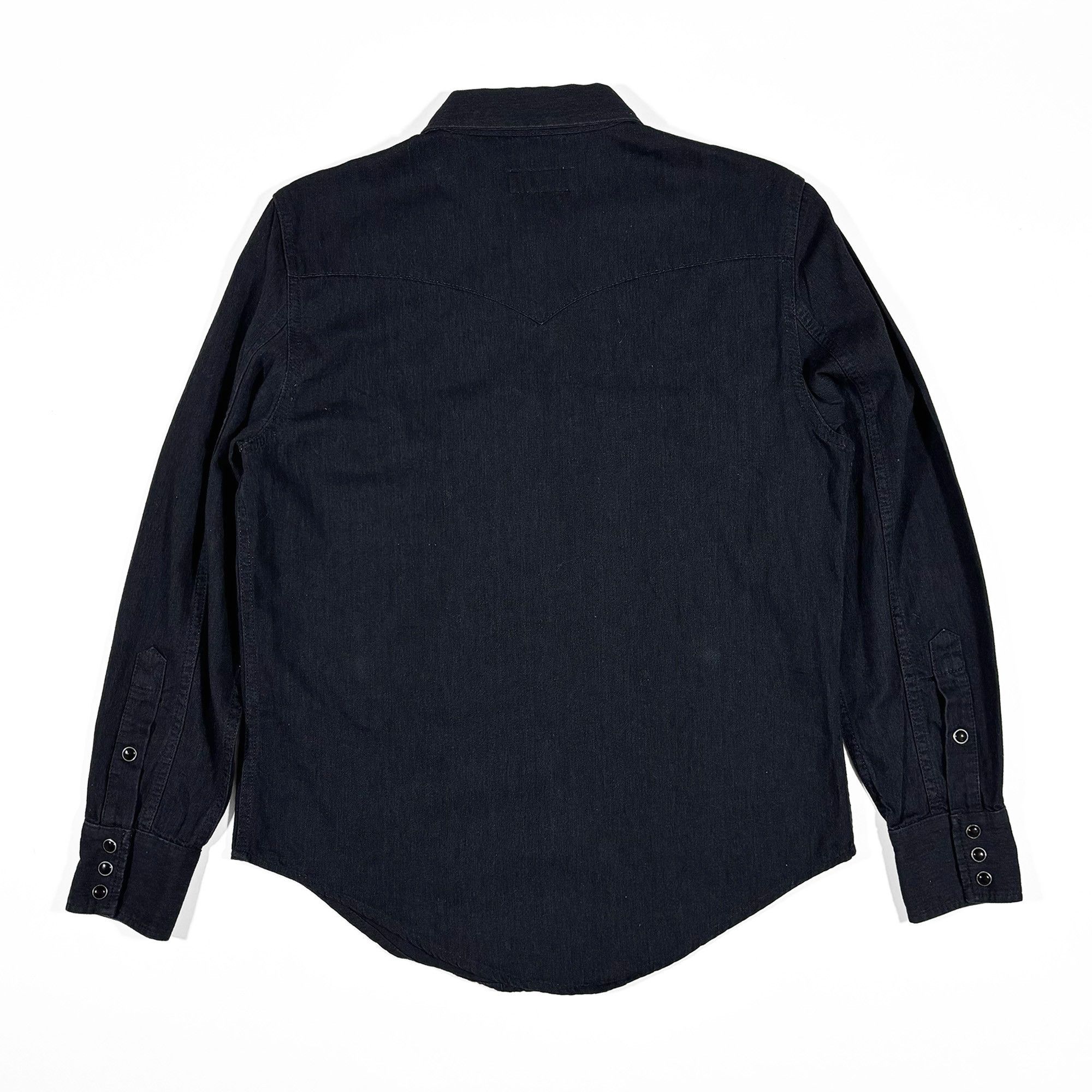 Saint Laurent Paris Saint Laurent Classic Western Shirt Black Rinse Denim Size US M / EU 48-50 / 2 - 2 Thumbnail