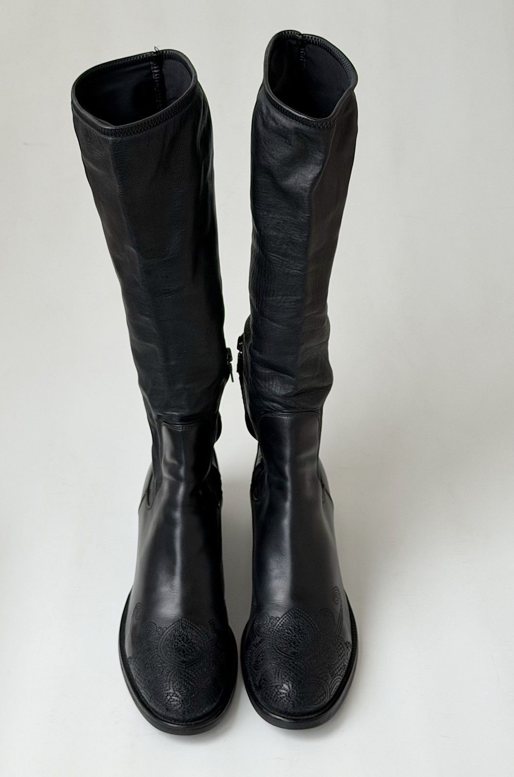 Prada *sz38.5* PRADA FW2006 Embroidered Leather Boots shoes Biker Size US 8.5 / IT 38.5 - 3 Thumbnail