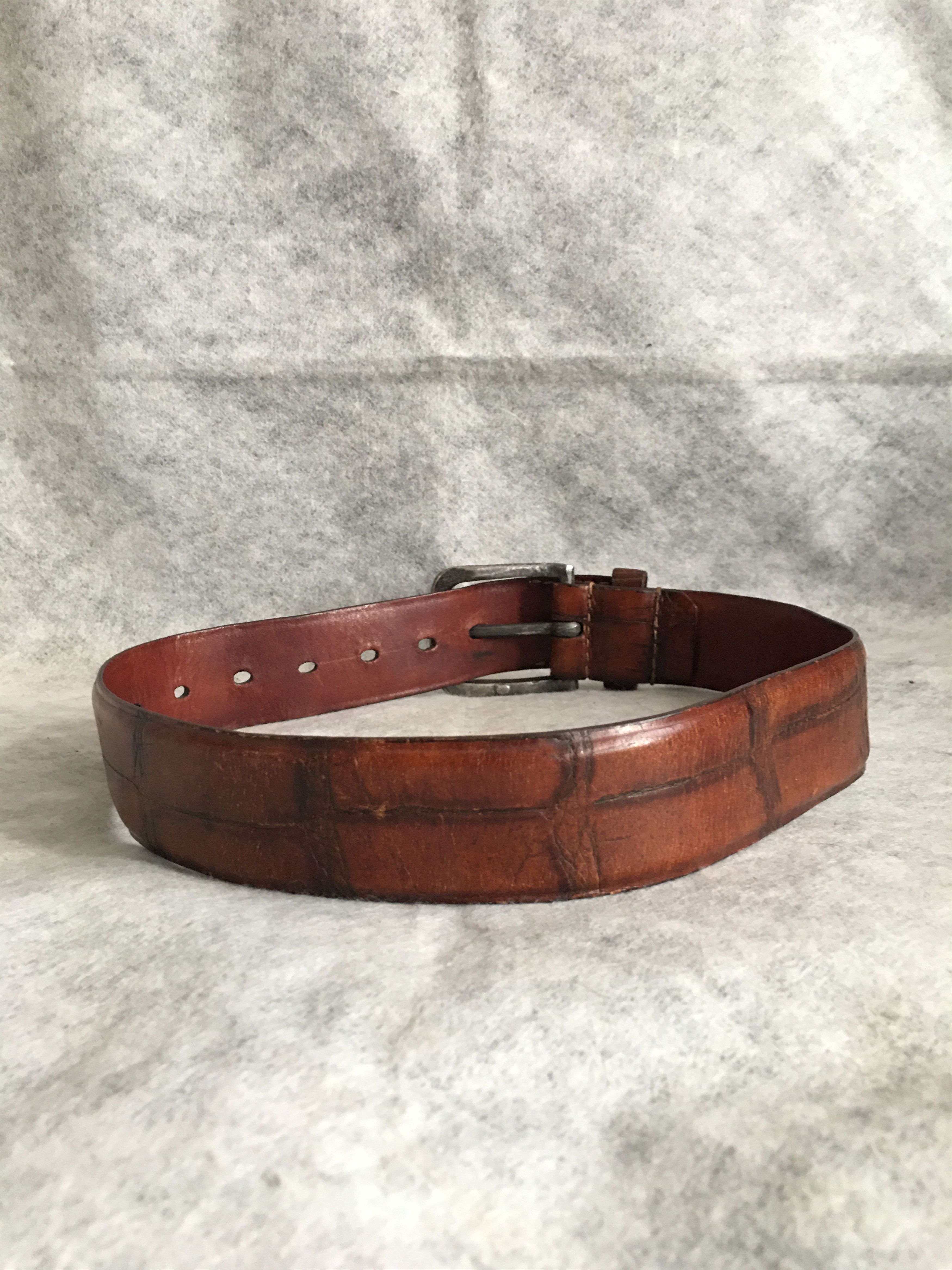 Other Bagpipe Parma Leather Italy Belt Croco Embossed Size 40/65 Size ONE SIZE - 5 Thumbnail