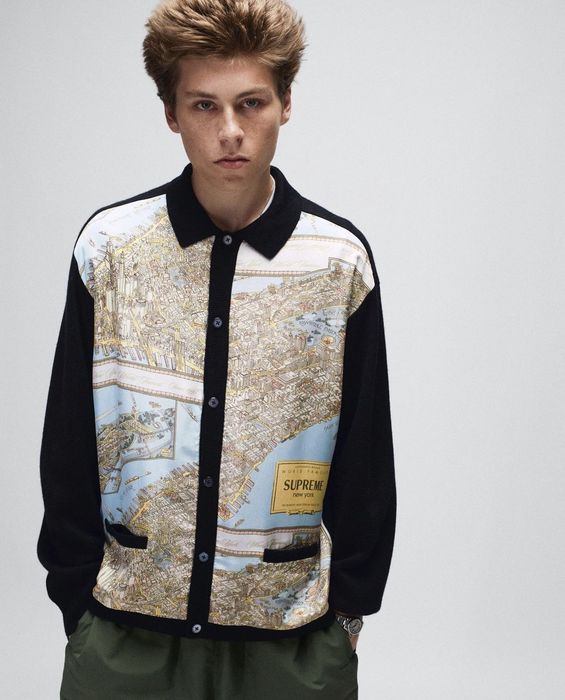 Supreme Supreme Silk Map Cardigan | Grailed