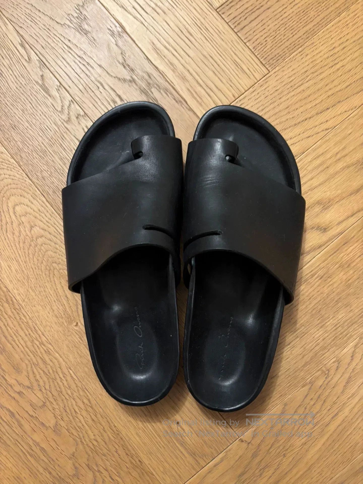 Rick Owens Rick Owens Leather Wooden Sole Slippers. Size US 6 / IT 36 - 1 Thumbnail