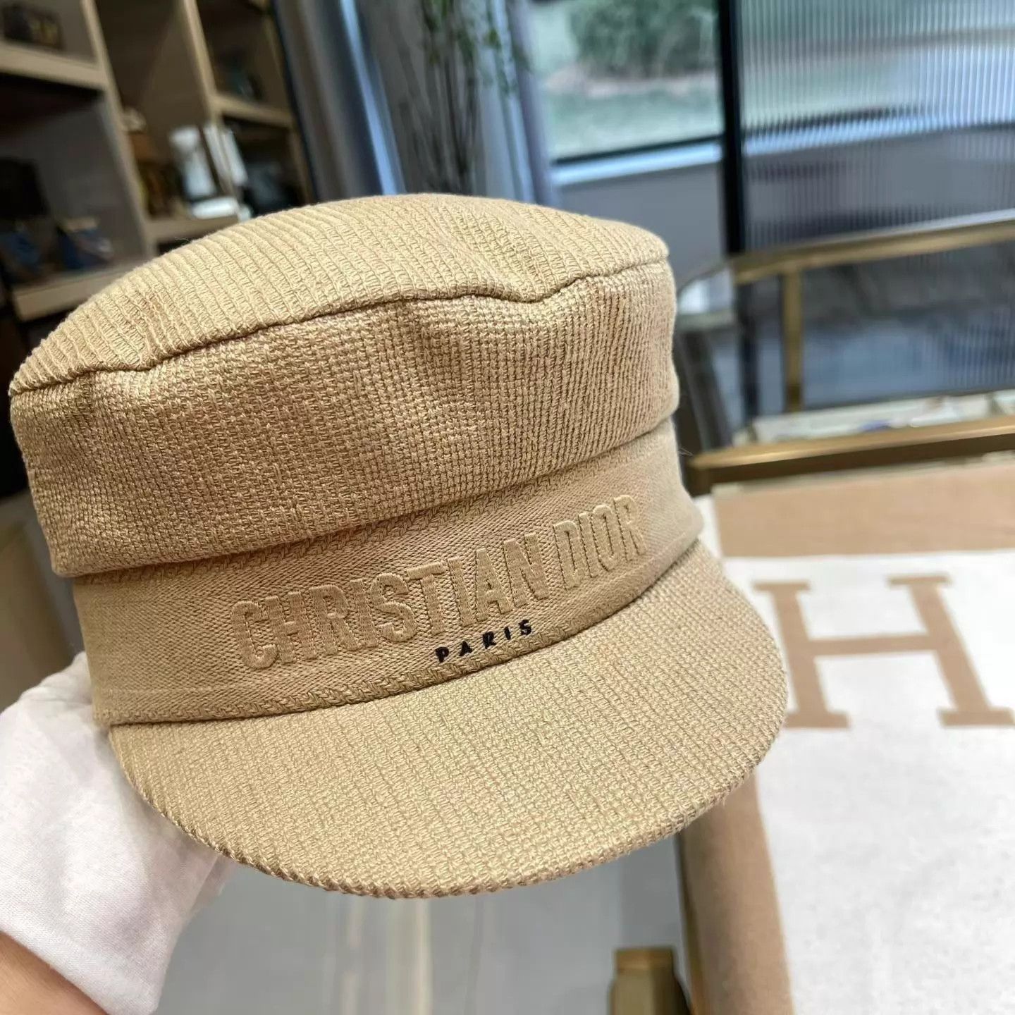 Dior Dior Cotton Logo Newsboy Cap 57cm Like New AK884 Size ONE SIZE - 5 Thumbnail
