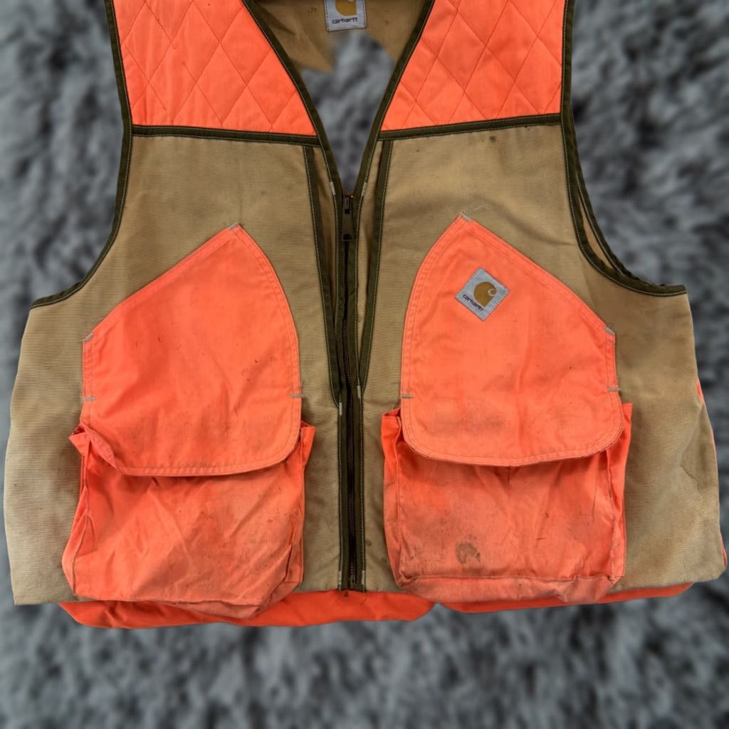 Carhartt VINTAGE Carhartt Vest Mens 2XL Duck Hunting Canvas Orange 90s Full Zip Outdoor Jacket/Coat? Size US XXL / EU 58 / 5 - 1 Thumbnail
