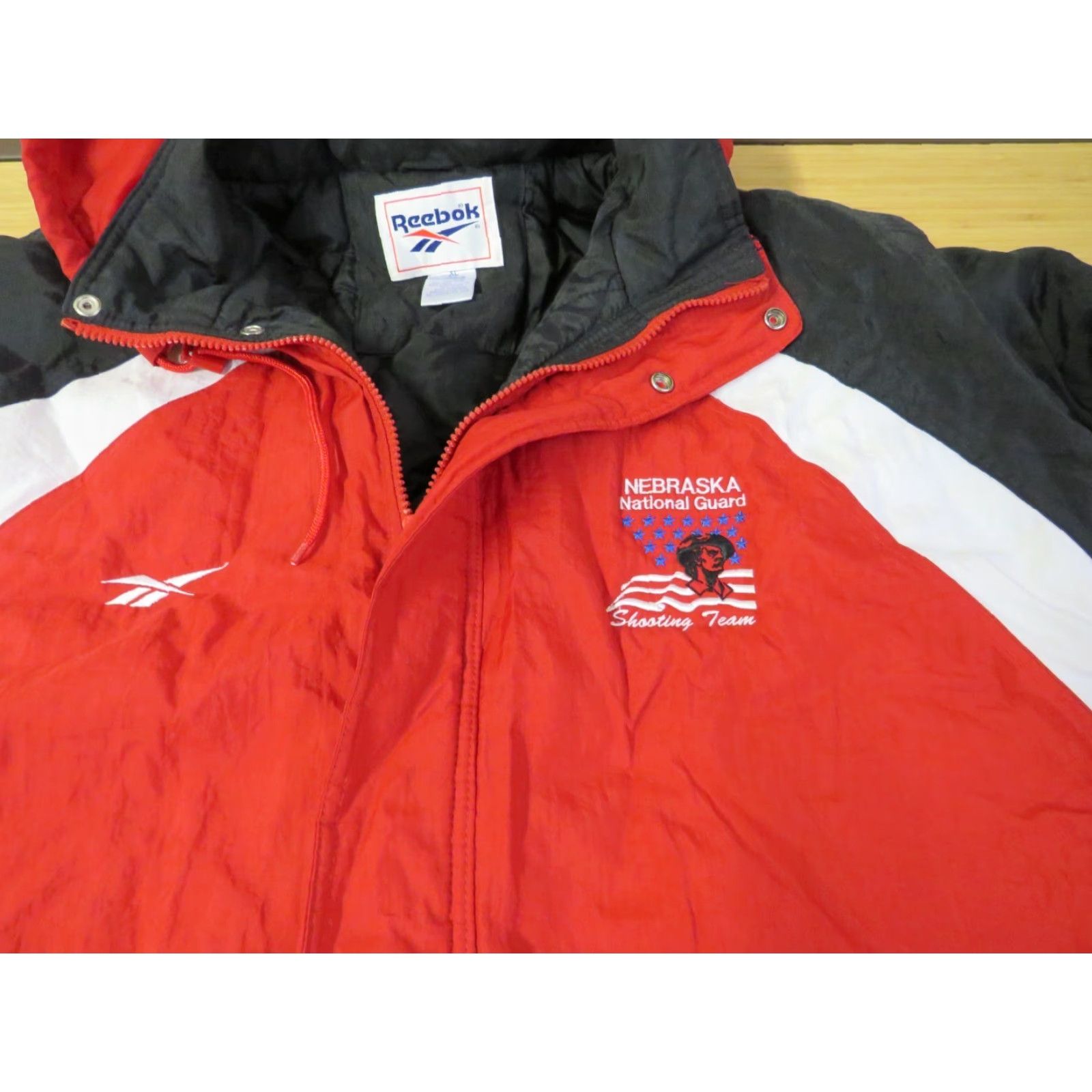 Reebok VINTAGE Reebok Men's Jacket XL Red Nylon Puffer National Guard Logo Football Shoeswear? Size US XL / EU 56 / 4 - 2 Thumbnail