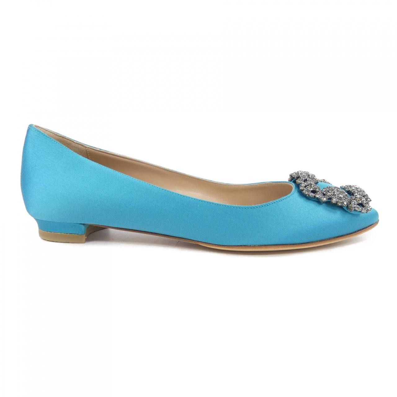 Manolo Blahnik Manolo Blahnik Manolo Blahnik Hangisiflat Satin Flat Shoes Textile Shoes DUTY FREE for USA Size ONE SIZE - 1 Thumbnail
