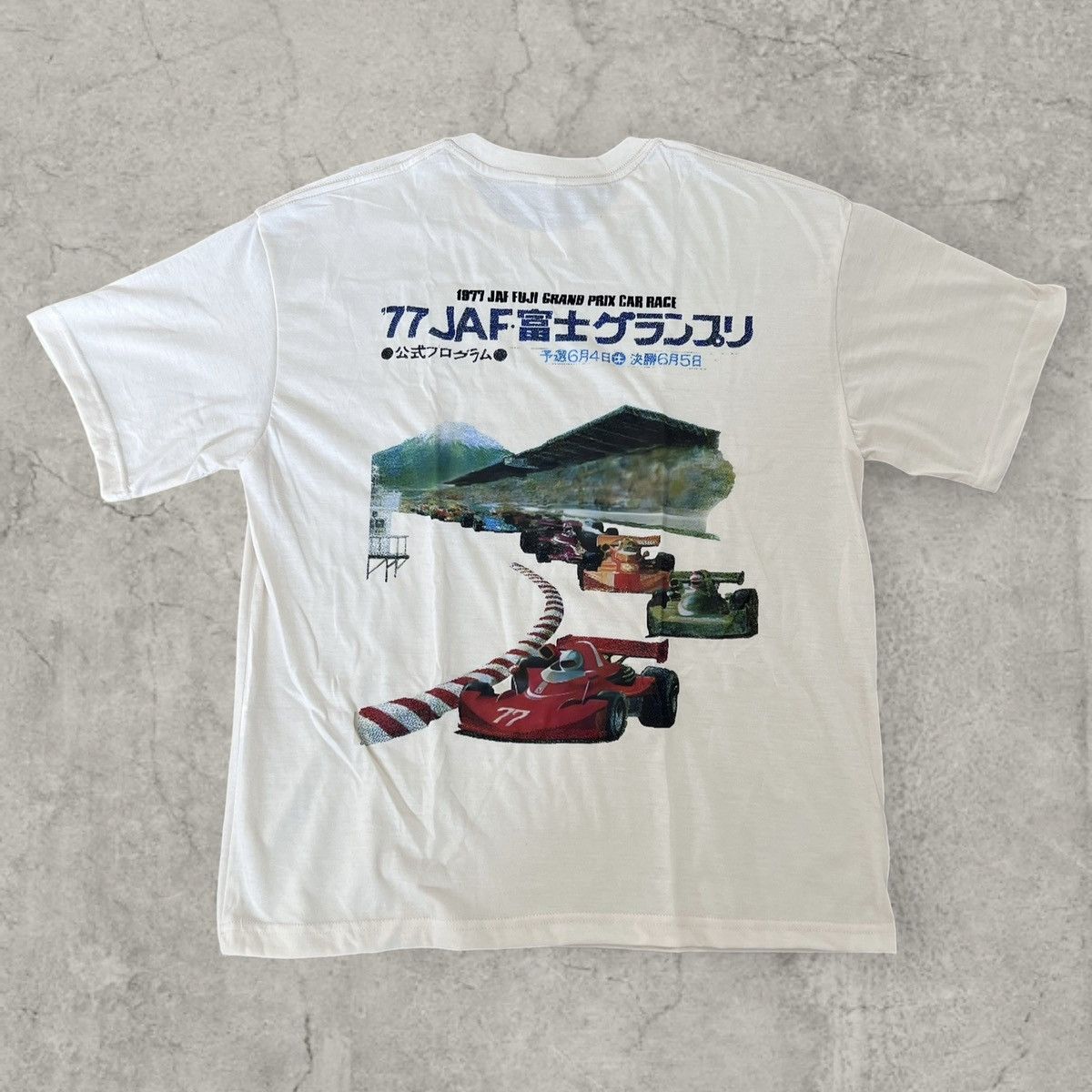 Japanese Brand Vintage style tshirt in cream, Japan Grand Prix car. Size L Size US M / EU 48-50 / 2 - 1 Thumbnail