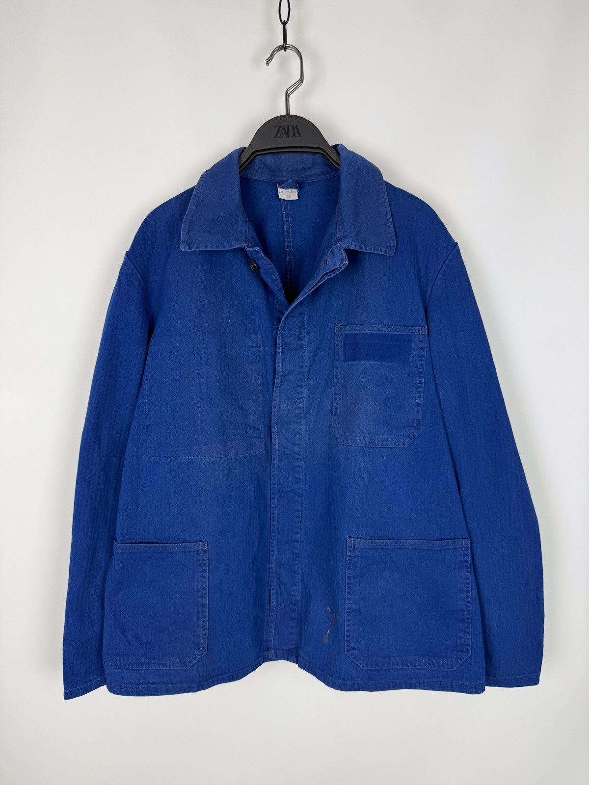 Vintage 70s 80s Vintage German Sanfor HBT Chore Work Jacket 52 Size US L / EU 52-54 / 3 - 1 Thumbnail