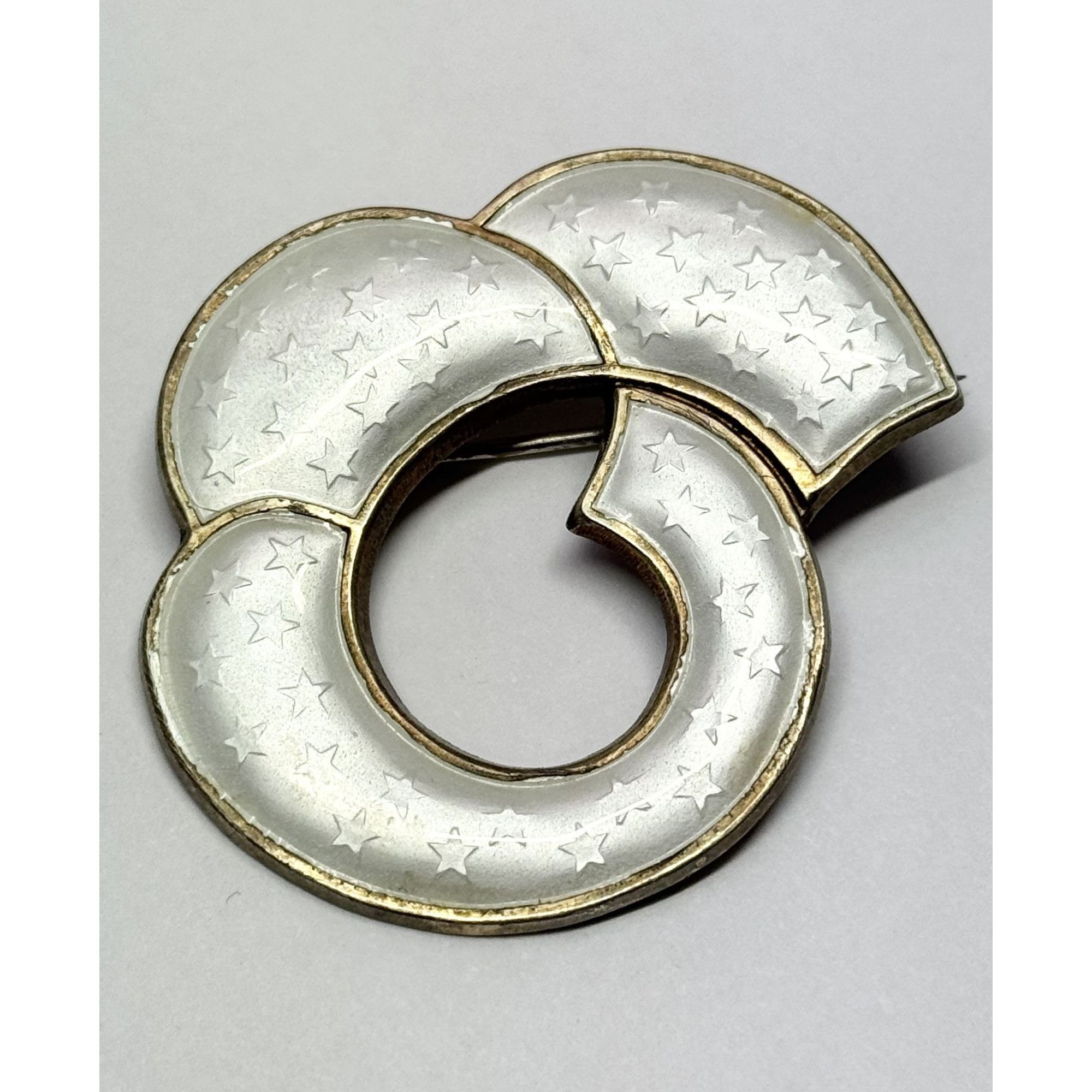 Vintage J Tostrup of Oslo Norway Mid Century Sterling Silver Enamel Size ONE SIZE - 1 Thumbnail