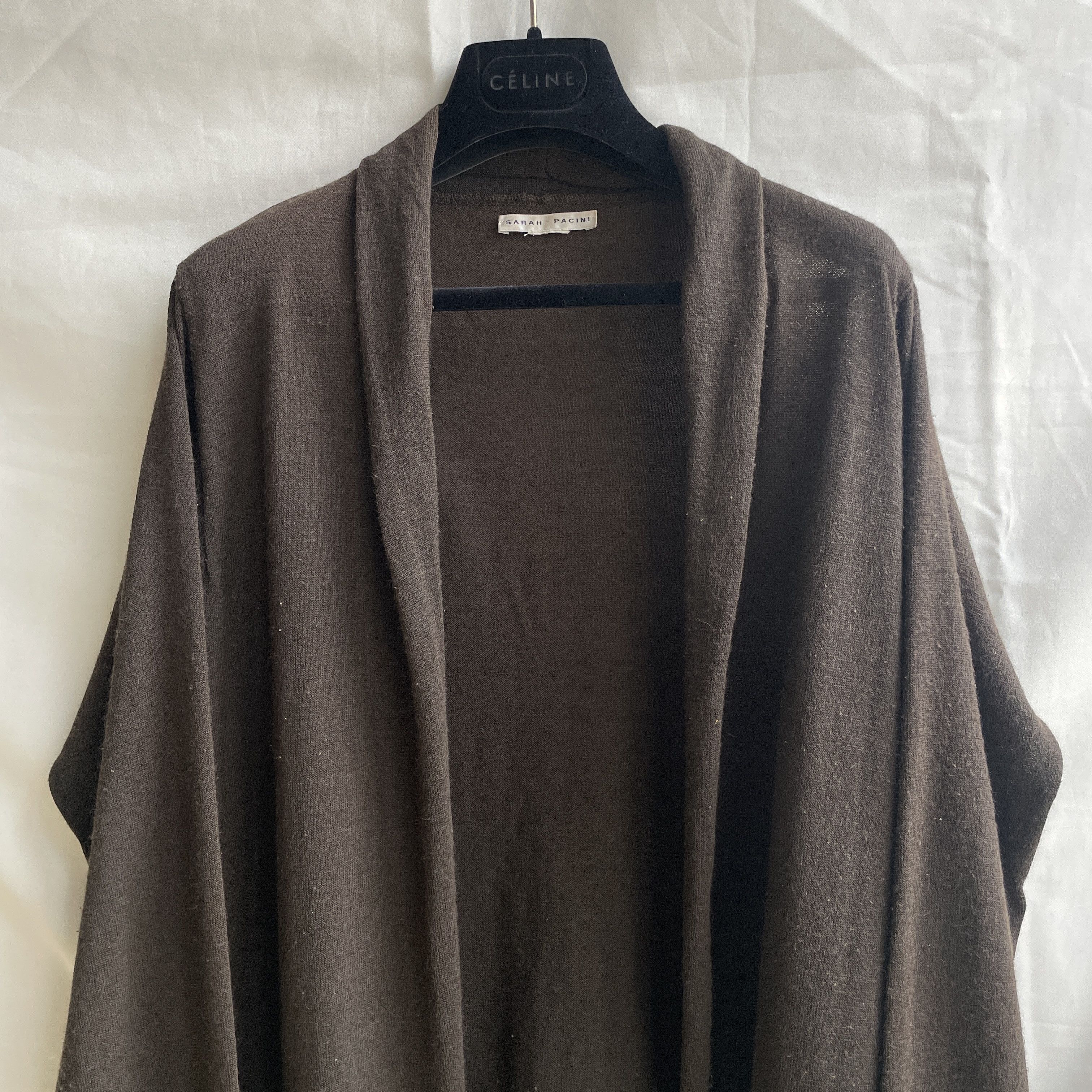 Sarah Pacini Sarah Pacini Vintage Oversized Open Front Wool Cardigan Size ONE SIZE - 4 Thumbnail