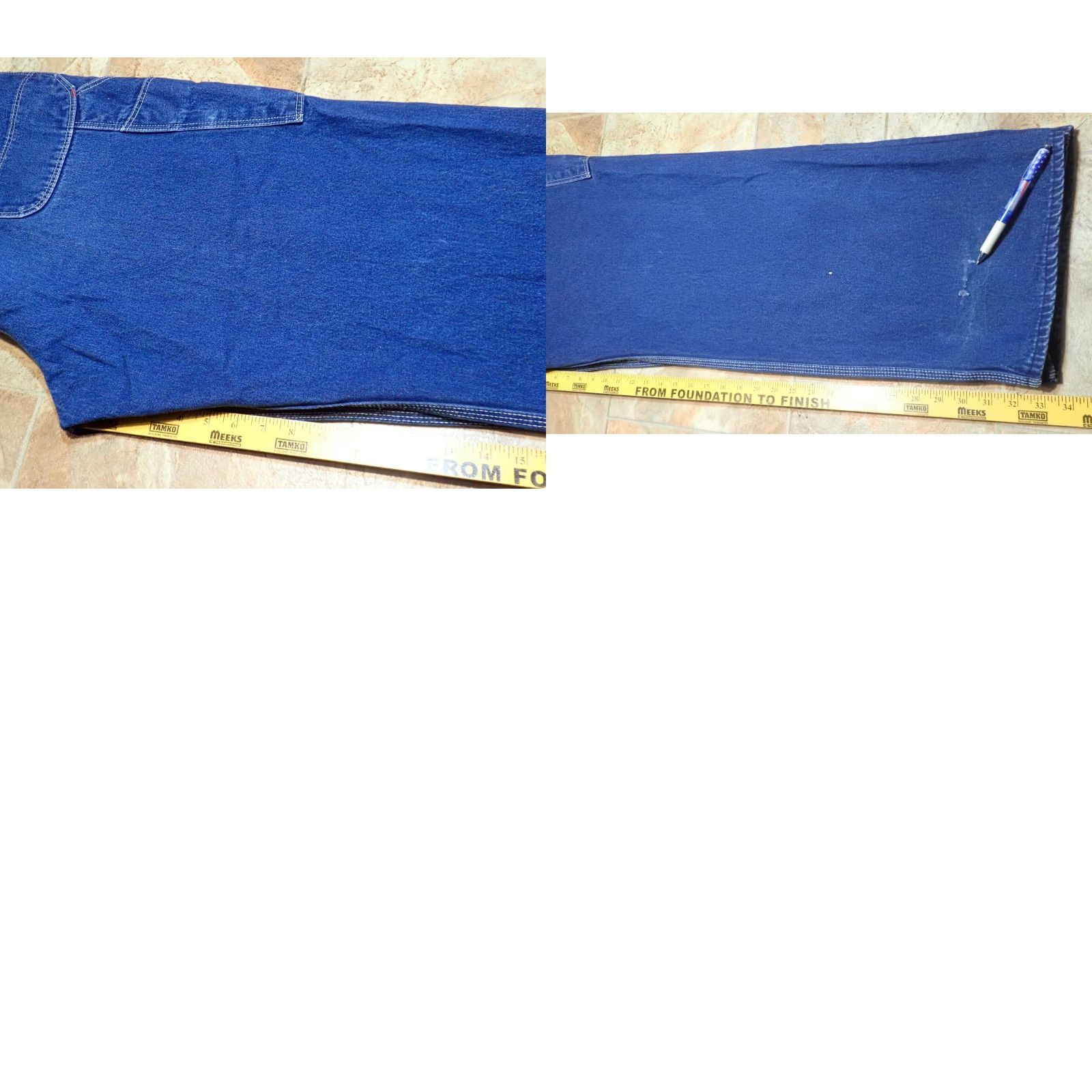 Dickies Dickies Blue Denim Bib Overalls 44X33 90s Cowboy USA Dickies Button Fly 5-Pocket Design Relaxed Mens Size US 44 / EU 60 - 10 Thumbnail