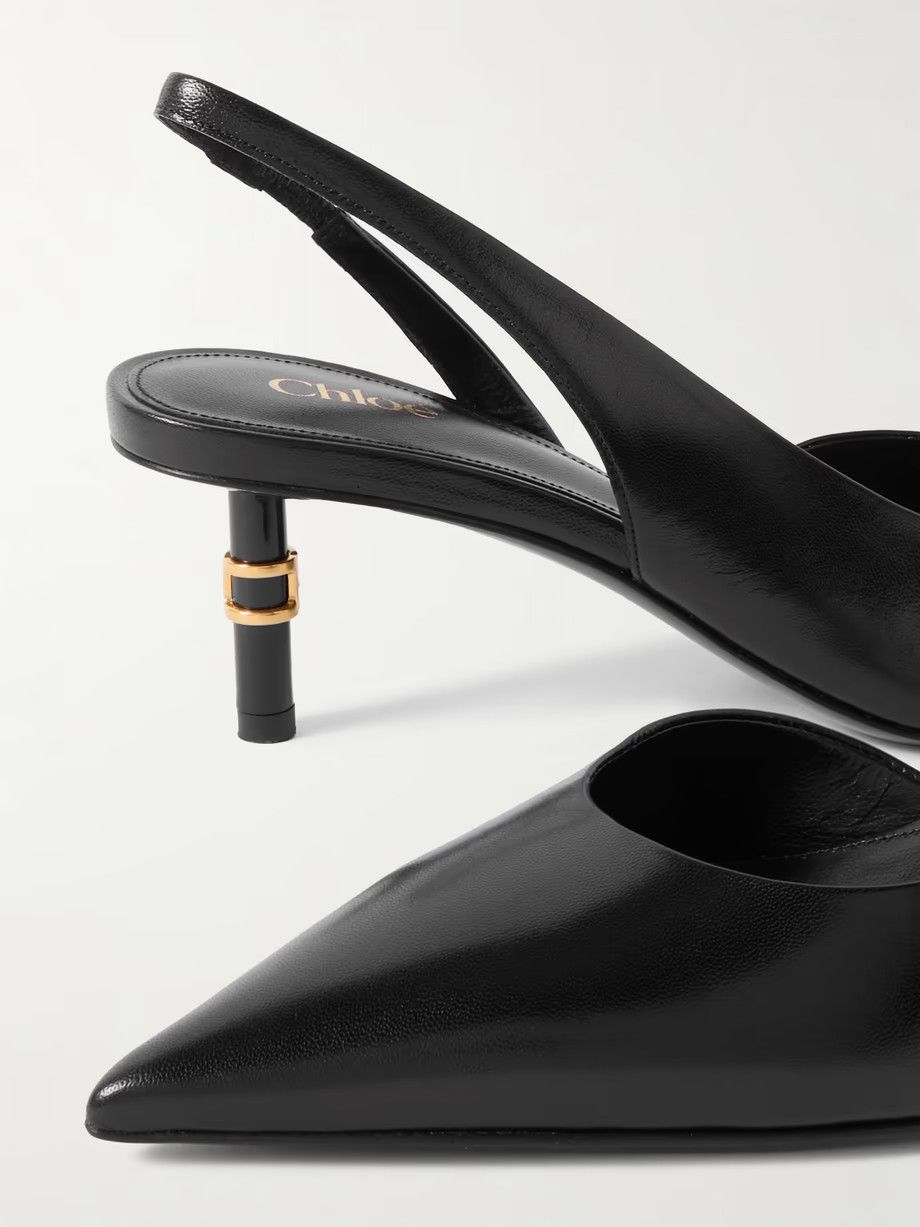 Chloe oc11z0525 Marcie Embellished Slingback Pumps in Black Size US 9 / IT 39 - 4 Thumbnail