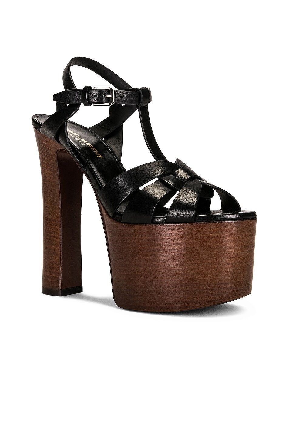 Saint Laurent Paris o1bcso1str1124 Tribute Platform Sandals in Black Size US 8.5 / IT 38.5 - 3 Thumbnail