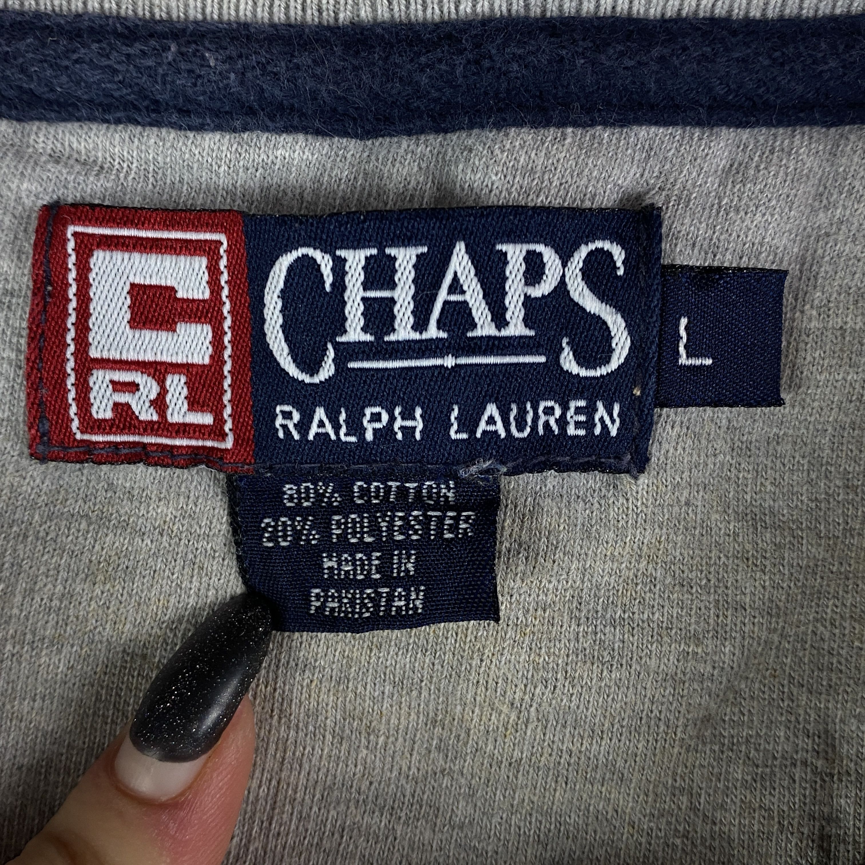 Chaps Ralph Lauren × Ralph Lauren × Vintage Mens Sweatshirt Chaps Ralph Lauren Vintage Big Print Size L Size US L / EU 52-54 / 3 - 9 Thumbnail