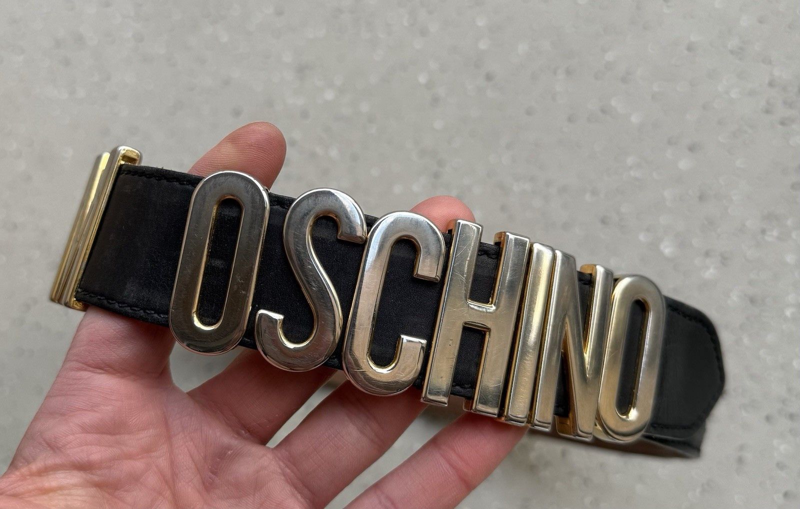 Moschino Vintage Moschino Womens Lettering Logo Leather Belt 85 cm Size ONE SIZE - 9 Thumbnail