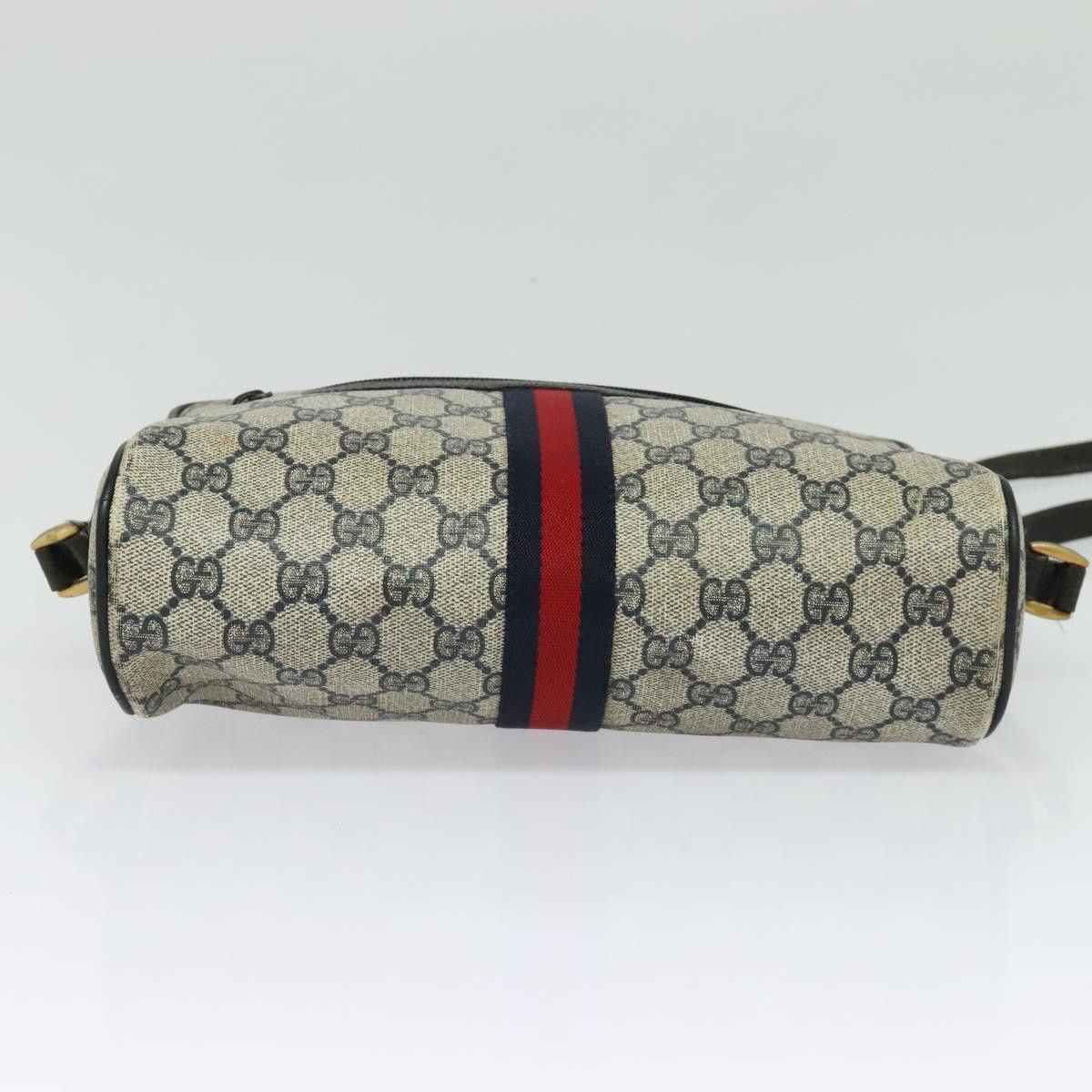 Gucci GUCCI GG Supreme Sherry Line Shoulder Bag Pvc Navy Gold 98 Size ONE SIZE - 9 Thumbnail
