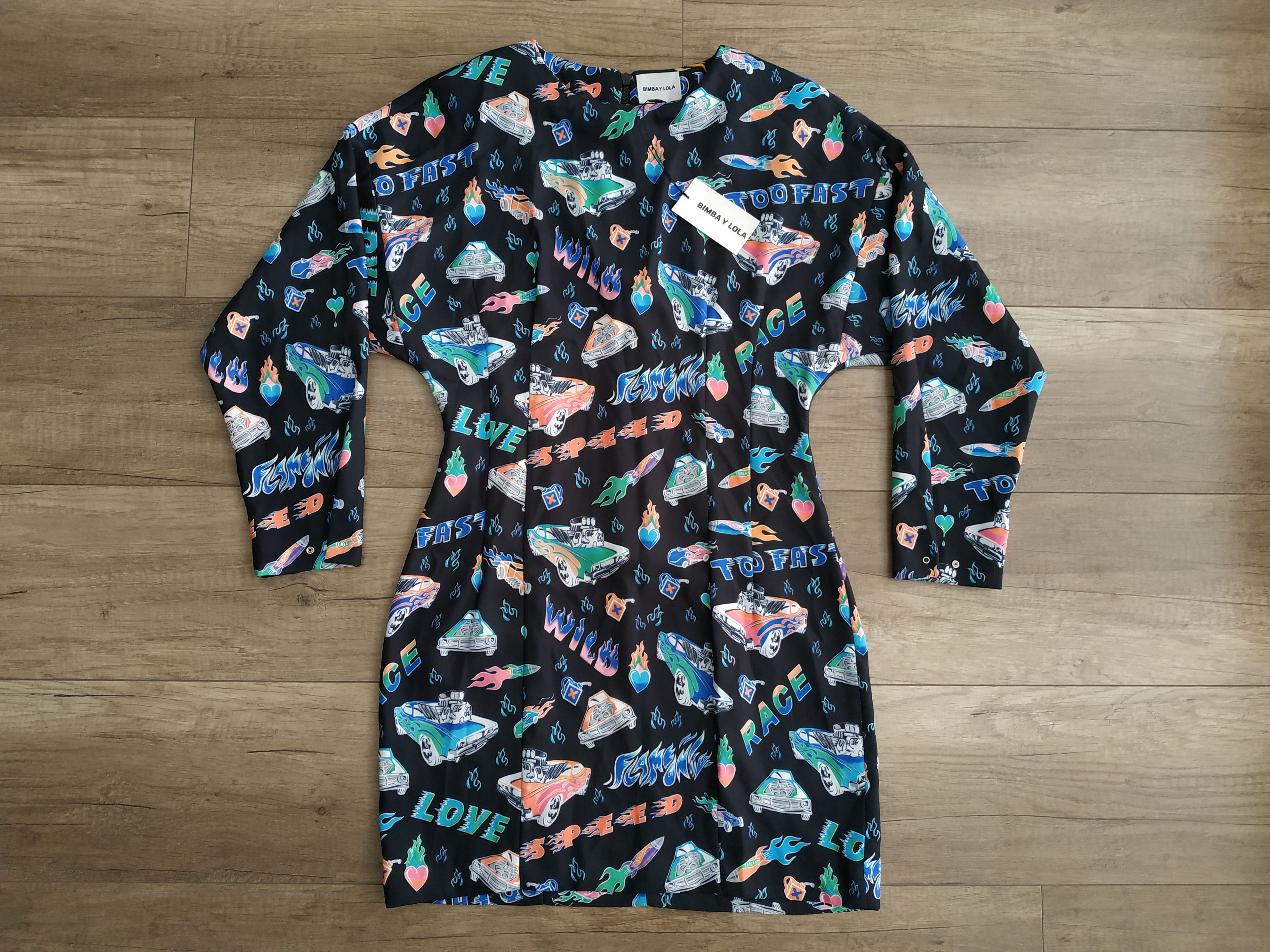 BIMBA Y LOLA Bimba Y Lola 'Cars & Flames' Women's Midi Dress, s. MEDIUM Size M / US 6-8 / IT 42-44 - 1 Thumbnail
