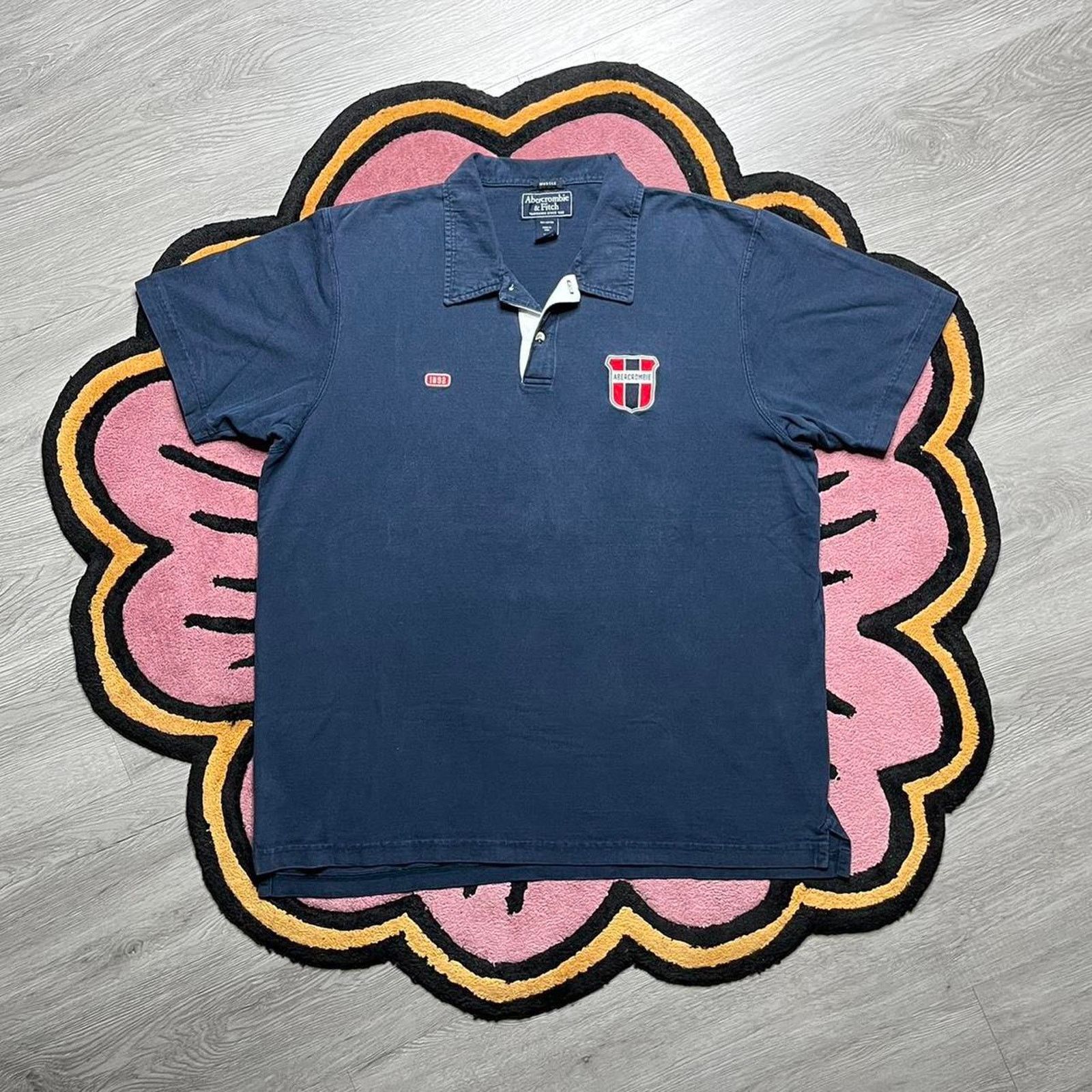 Abercrombie & Fitch Abercrombie & Fitch Patch Logo Polo Shirt Size 2XL Navy Blue Size US XXL / EU 58 / 5 - 1 Thumbnail