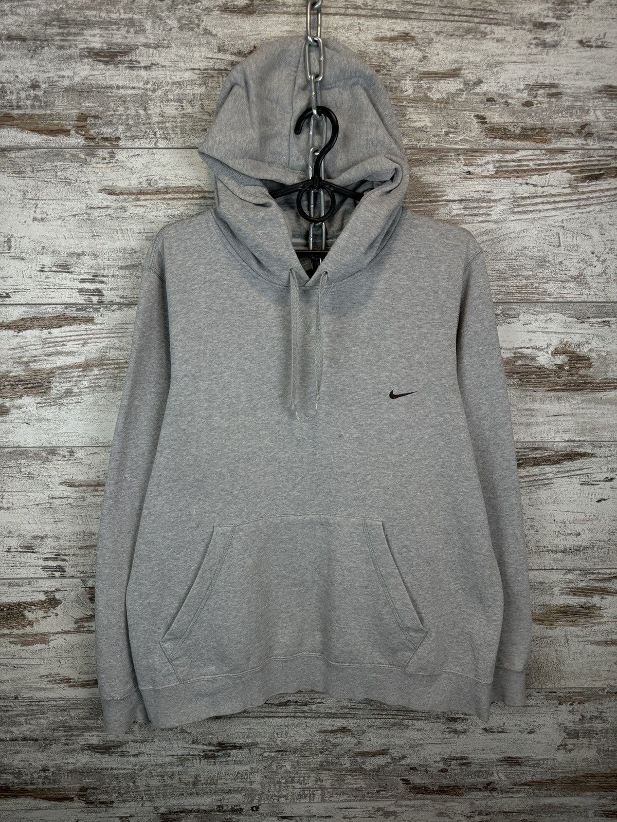 Nike × Vintage Mens Vintage Nike basic swoosh hoodie 90s rare Size US S / EU 44-46 / 1 - 2 Thumbnail