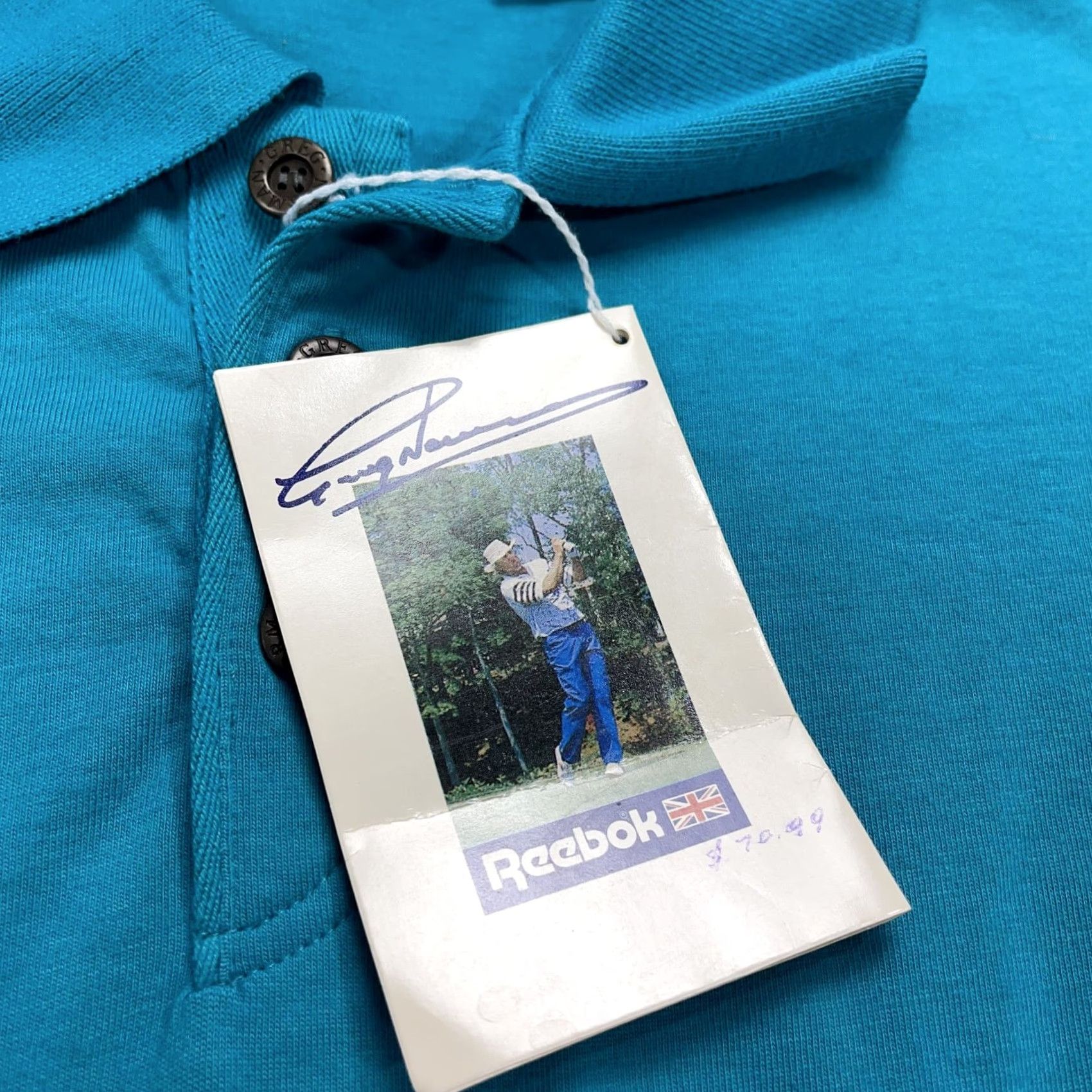 Reebok VINTAGE Greg Norman Reebok Polo Shirt Mens L Blue Golf Cotton 90s Shor t Sleeve Casual All Seasons Logo Mens Size US L / EU 52-54 / 3 - 4 Thumbnail