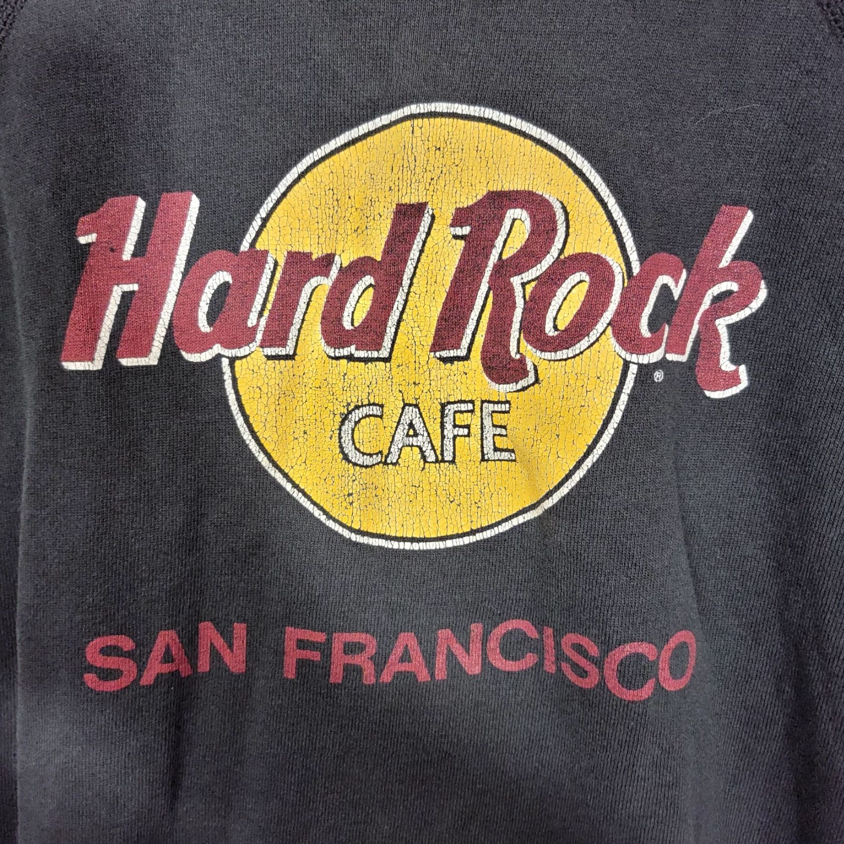 Hanes VINTAGE Hard Rock Cafe Women Sweater Logo Graphic Black 80s San Francisco Large Hanes Pullover Crew Neck Knit Women L Black 80s Size L / US 10 / IT 46 - 2 Thumbnail
