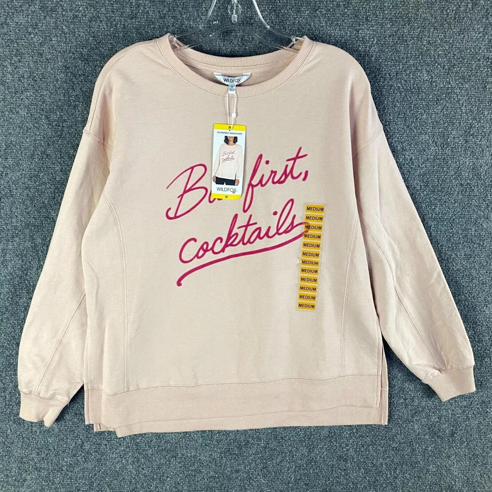Wildfox Wildfox Sweatshirt Women's Medium Pink Pullover Cotton NWT Size M / US 6-8 / IT 42-44 - 1 Thumbnail