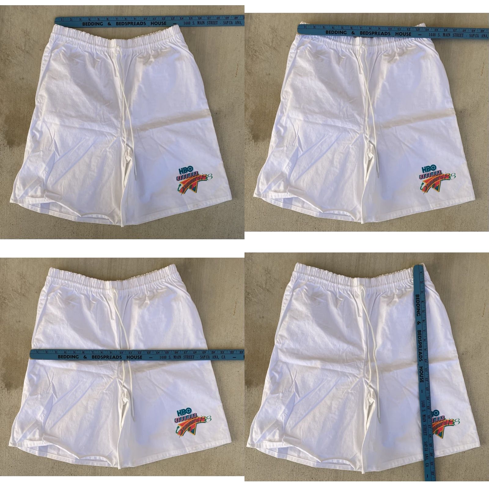 Vintage VINTAGE HBO Cinemax Summer Of 88 Graphics Shorts Drawstring White Cotton Size L Mens Shorts Size US 33 - 10 Thumbnail