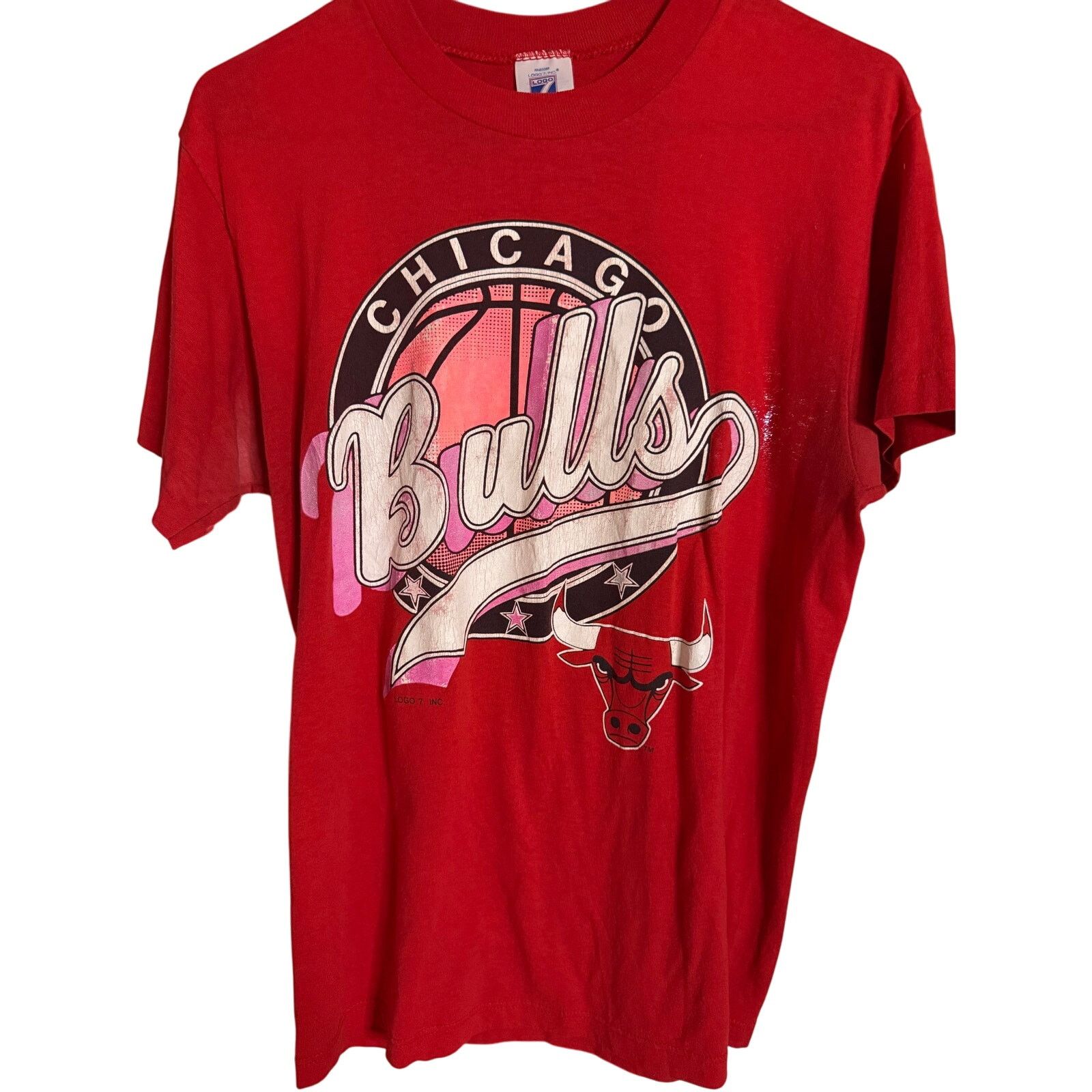 Logo 7 Vintage Retro Chicago Bulls Tee Size US L / EU 52-54 / 3 - 1 Thumbnail