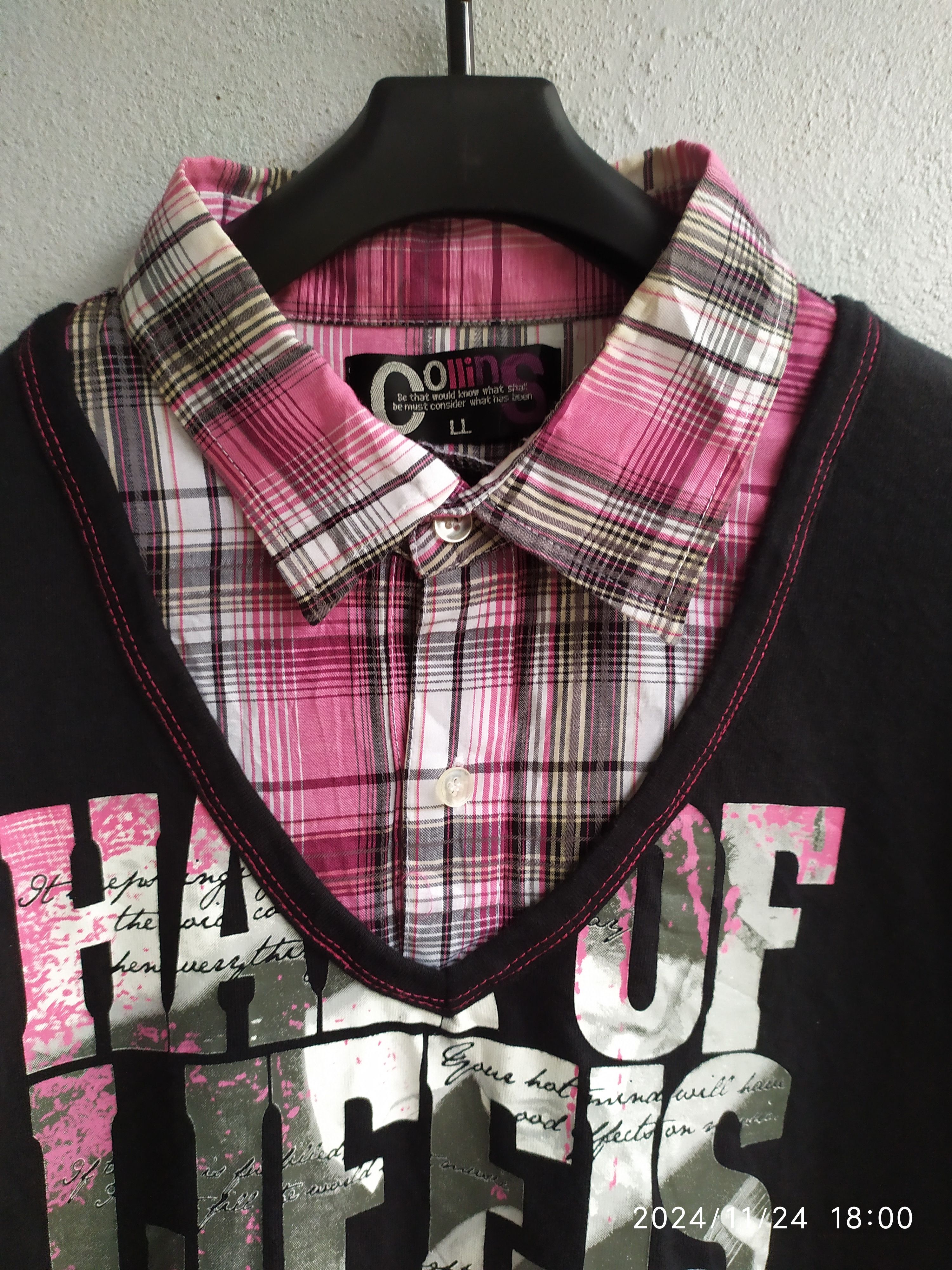 If Six Was Nine × Japanese Brand × KMRii Japanese Collins Poem Double Layer Shirt Size US L / EU 52-54 / 3 - 2 Thumbnail