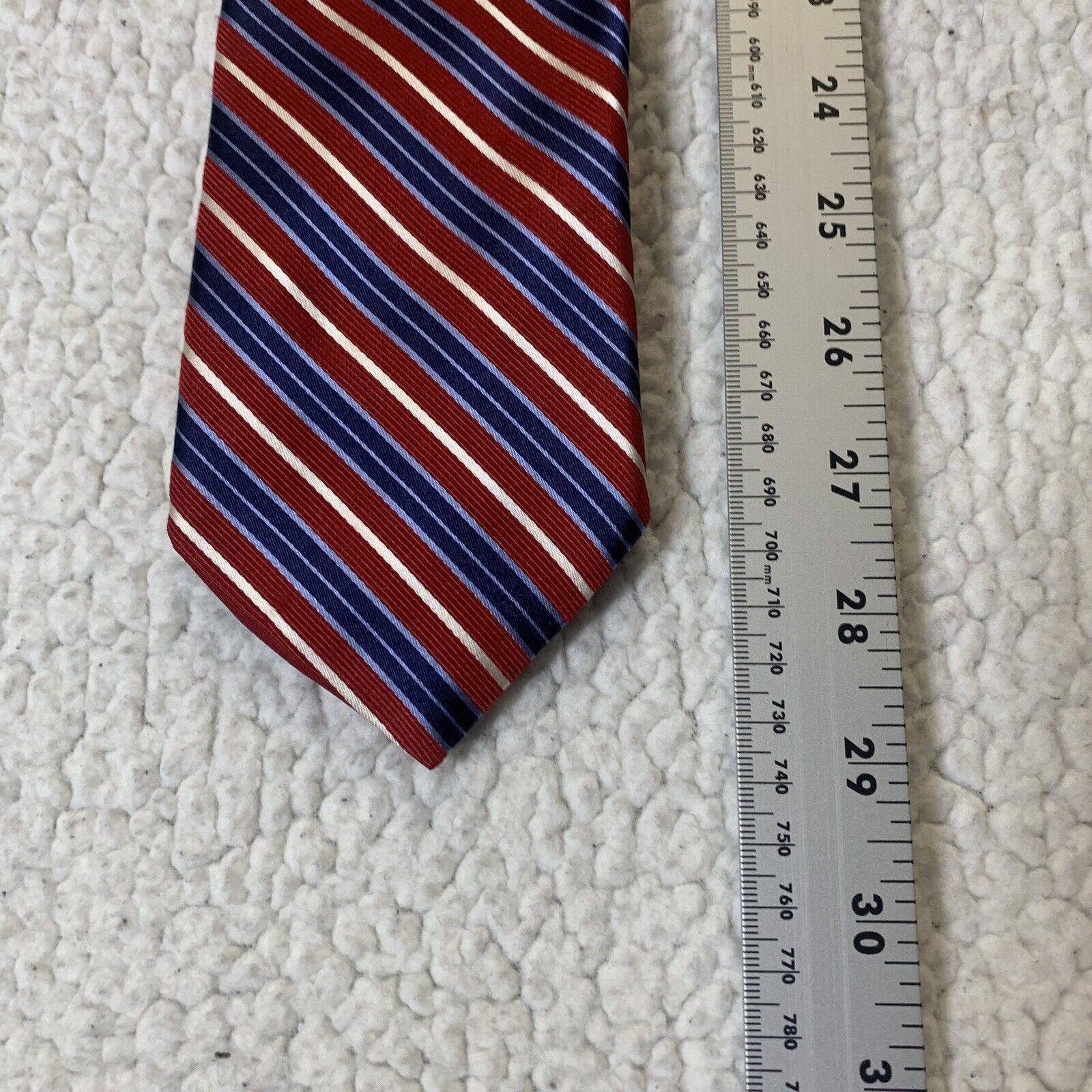 Nautica Nautica Men's Tie Red White Blue Diagonal Stripe 100% Silk Size ONE SIZE - 5 Thumbnail