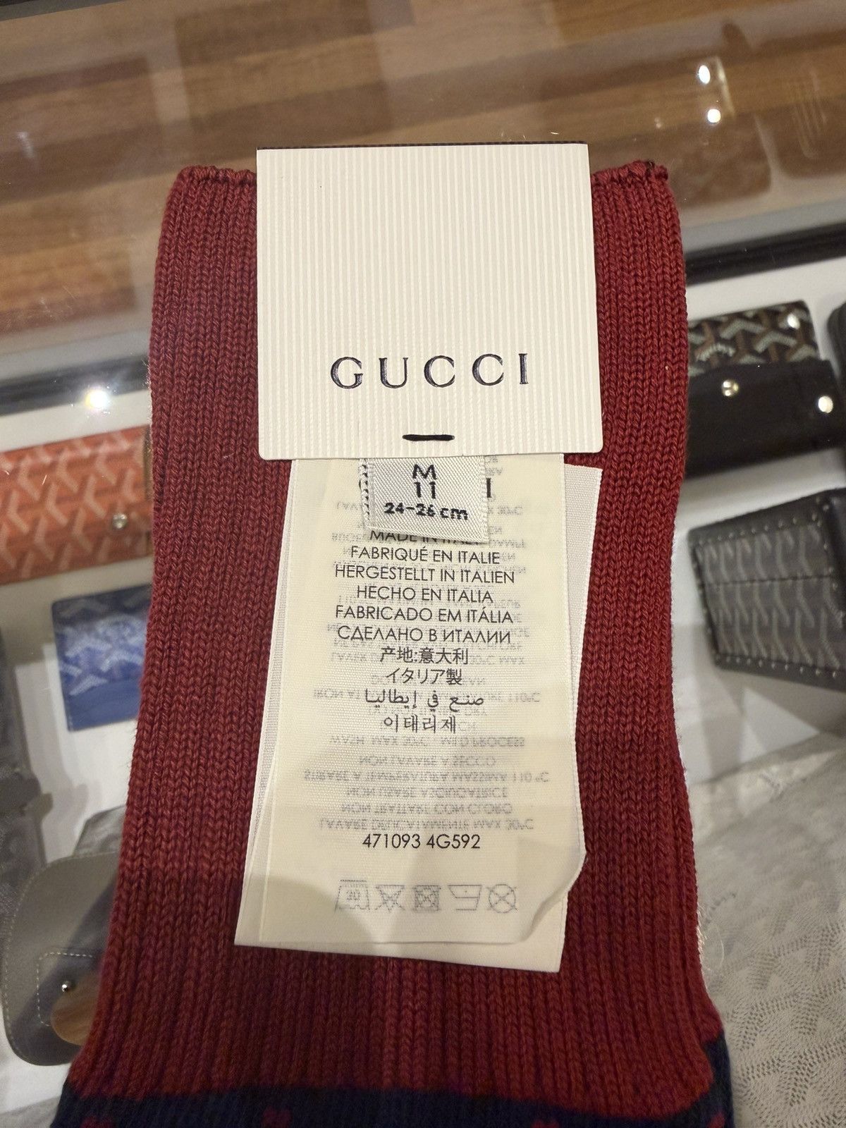 Gucci Gucci GG Supreme Monogram Socks - Navy/Maroon Size ONE SIZE - 5 Thumbnail