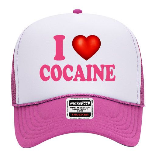 Other I Love Cocaine Adult Foam Snap Back Trucker Hat Size ONE SIZE - 2 Thumbnail