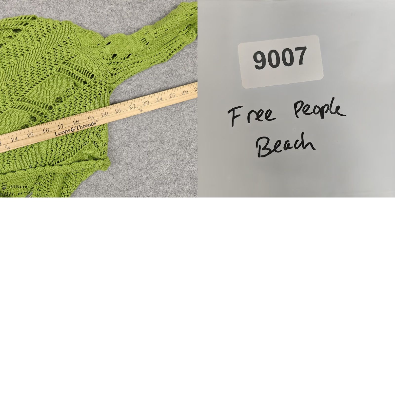 Free People FP Beach Free People Sweater Shrug Womens Small Green Open Knit Tie Front Crop | Knit | Open-Knit | Shrug | Casual | Spring | Womens Size S / US 4 / IT 40 - 8 Thumbnail