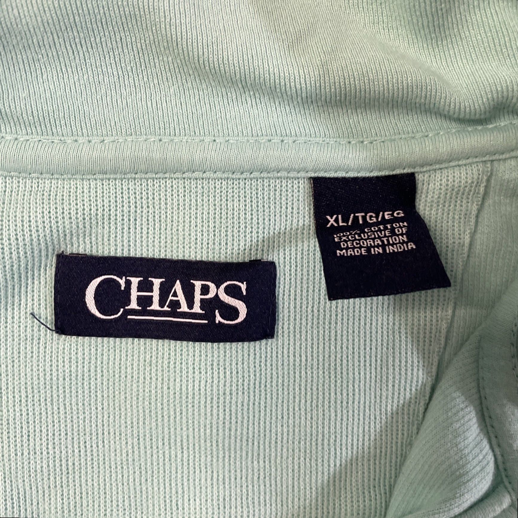 Chaps Chaps Men's Sweater Pullover Long Sleeve 1/4 Zip Logo Cotton Green XL Classic Size US XL / EU 56 / 4 - 2 Thumbnail