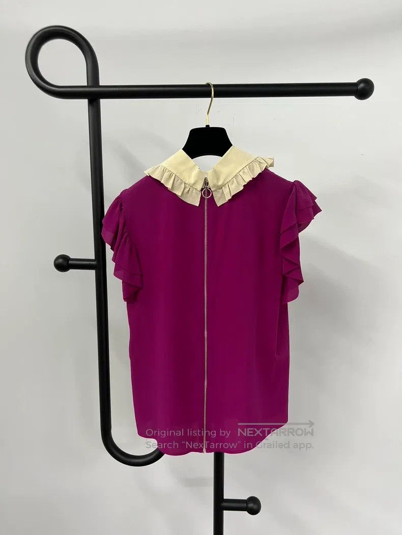 Gucci Gucci Doll collar bow silk short sleeves Size S / US 4 / IT 40 - 3 Thumbnail