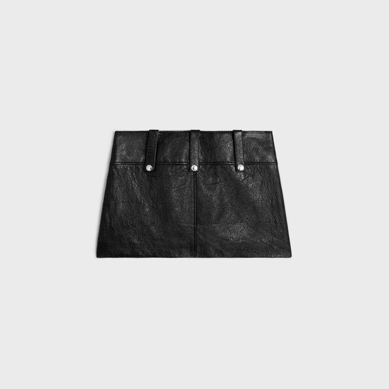 Celine o1w1db11225 2H485303P Mini Skirt in Black Size 30" / US 8 / IT 44 - 2 Thumbnail