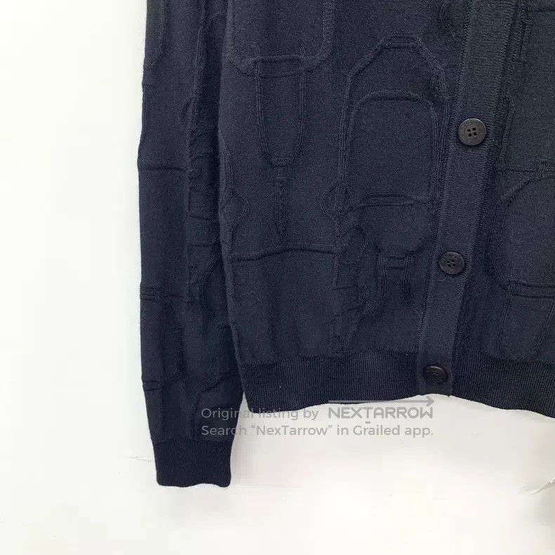 Hermes Hermes Black Jacquard Cashmere Round Neck Single Button Lo Size XXS / US 00 / IT 34 - 4 Thumbnail