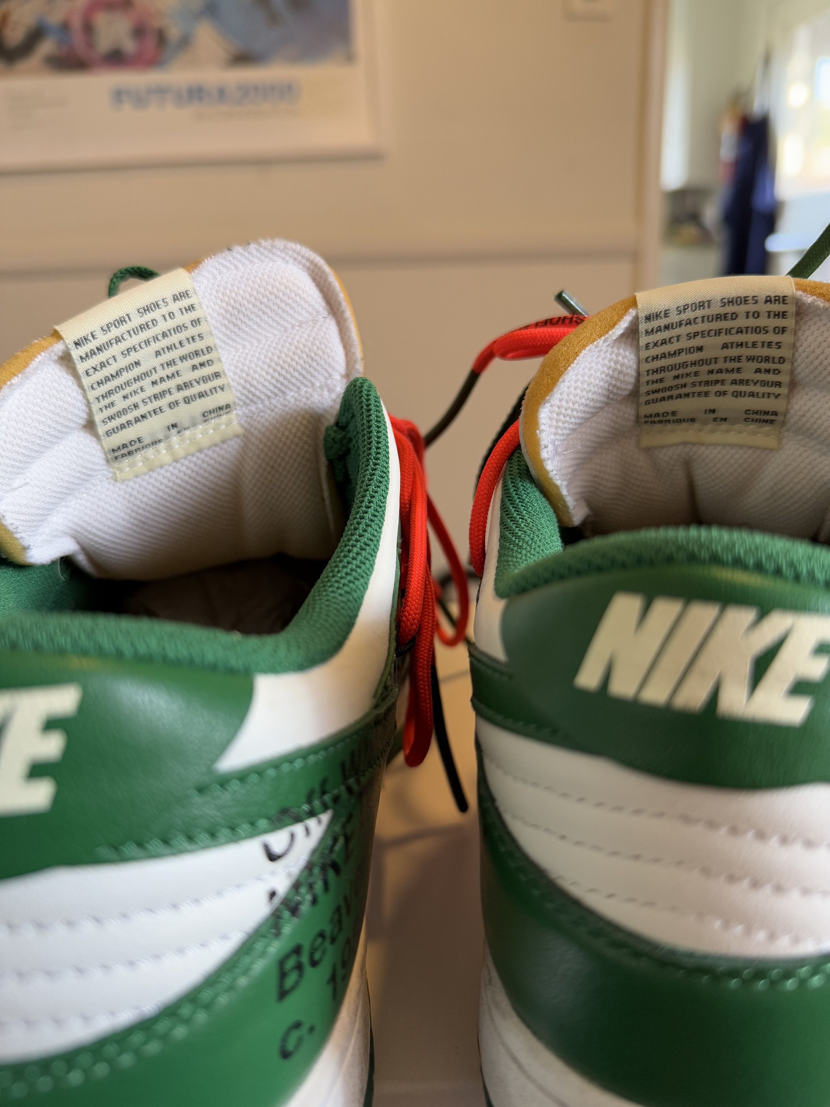 Nike × Off-White Nike x Off White Dunk Green Size US 9.5 / EU 42-43 - 14 Thumbnail