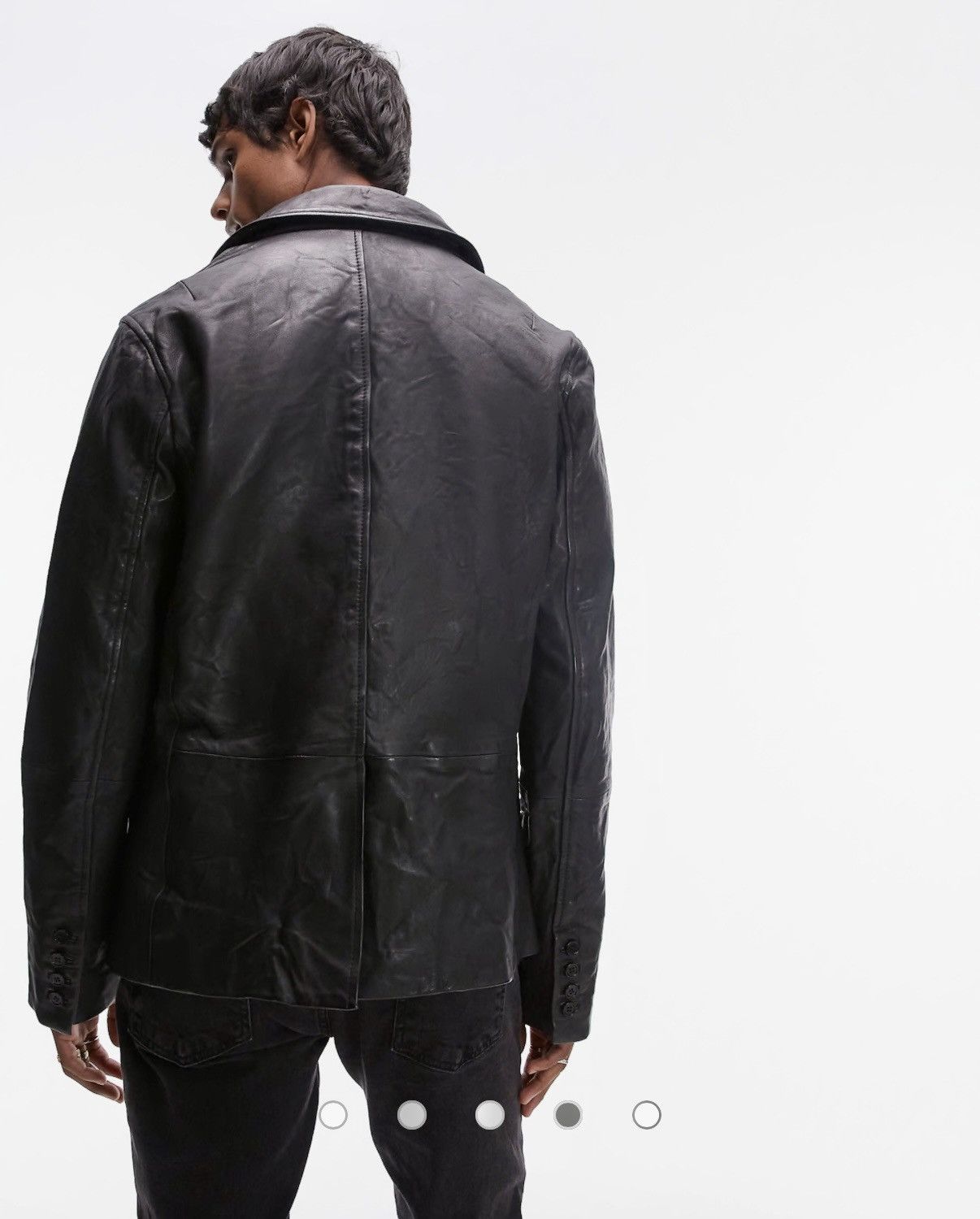 Allsaints AllSaints Black Leather Blazer Jacket Size L Size US L / EU 52-54 / 3 - 6 Thumbnail