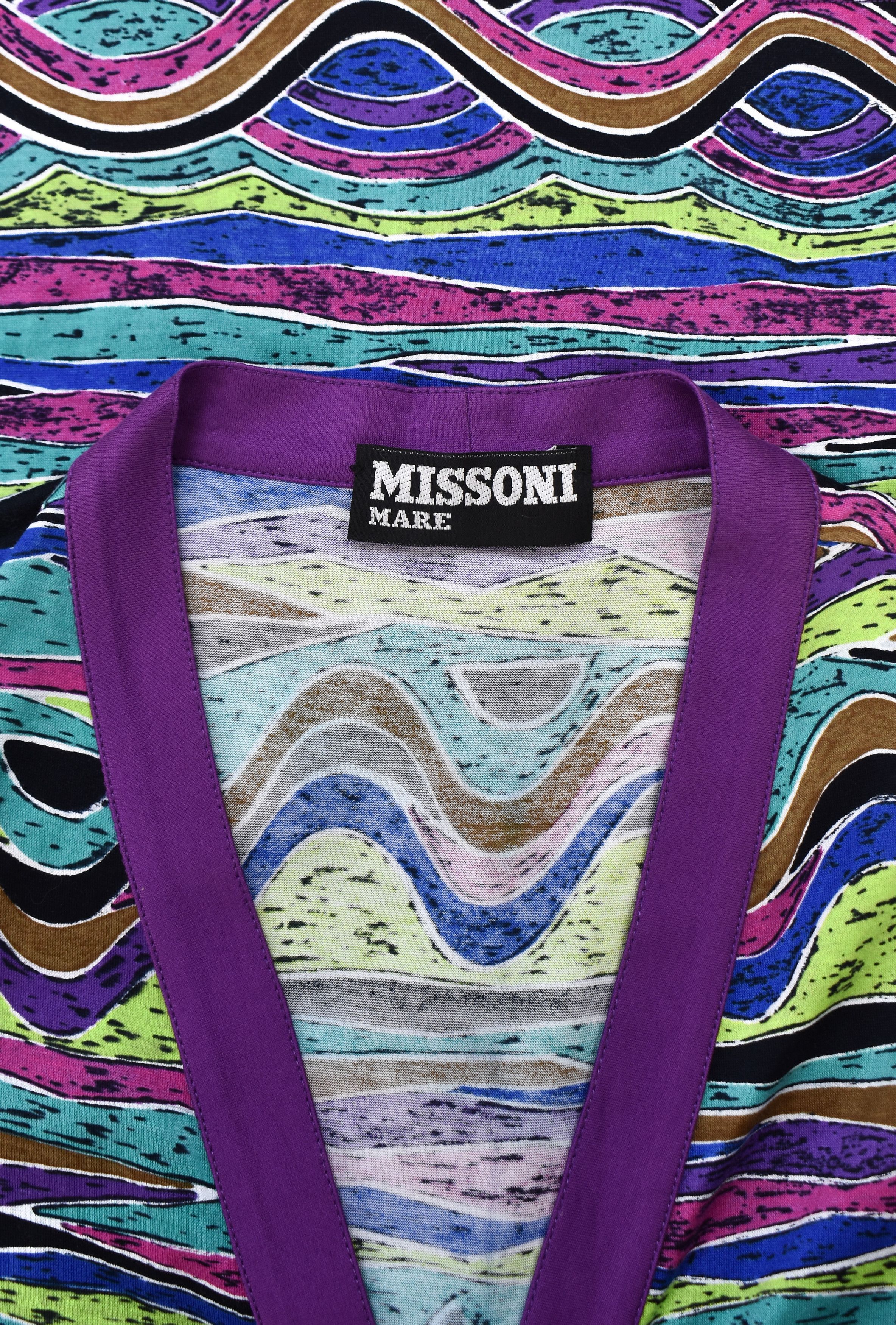 Missoni VINTAGE MISSONI MARE Zig Zag Waves Cotton Tunic Cardigan Size L / US 10 / IT 46 - 9 Thumbnail